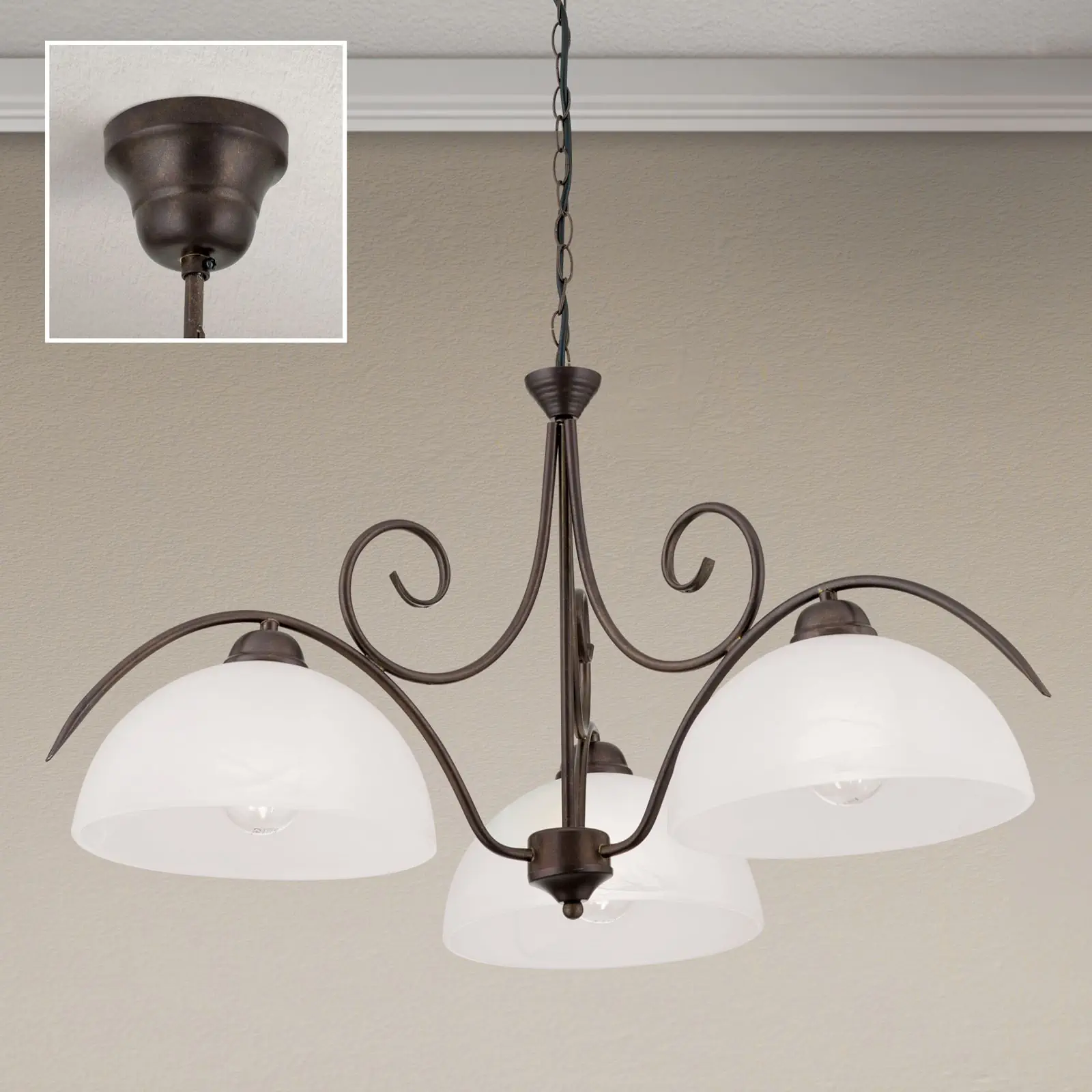 Luster RULA, 3 izvora svetla, antik - 2