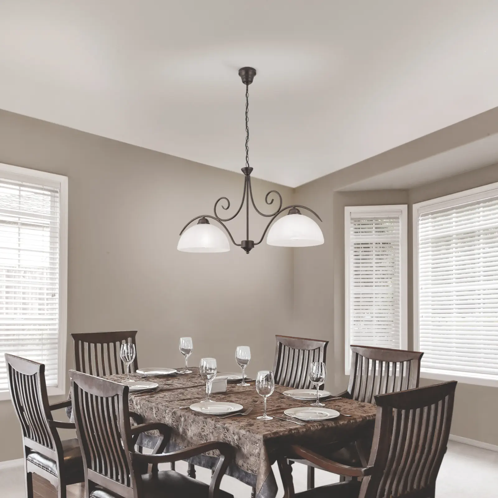 Luster RULA, 2 izvora svetla, antik - 10