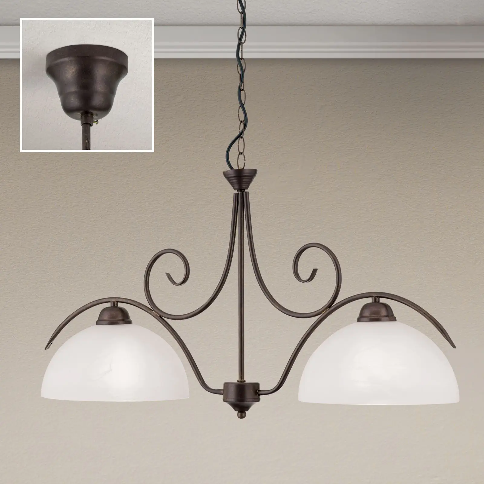 Luster RULA, 2 izvora svetla, antik - 3