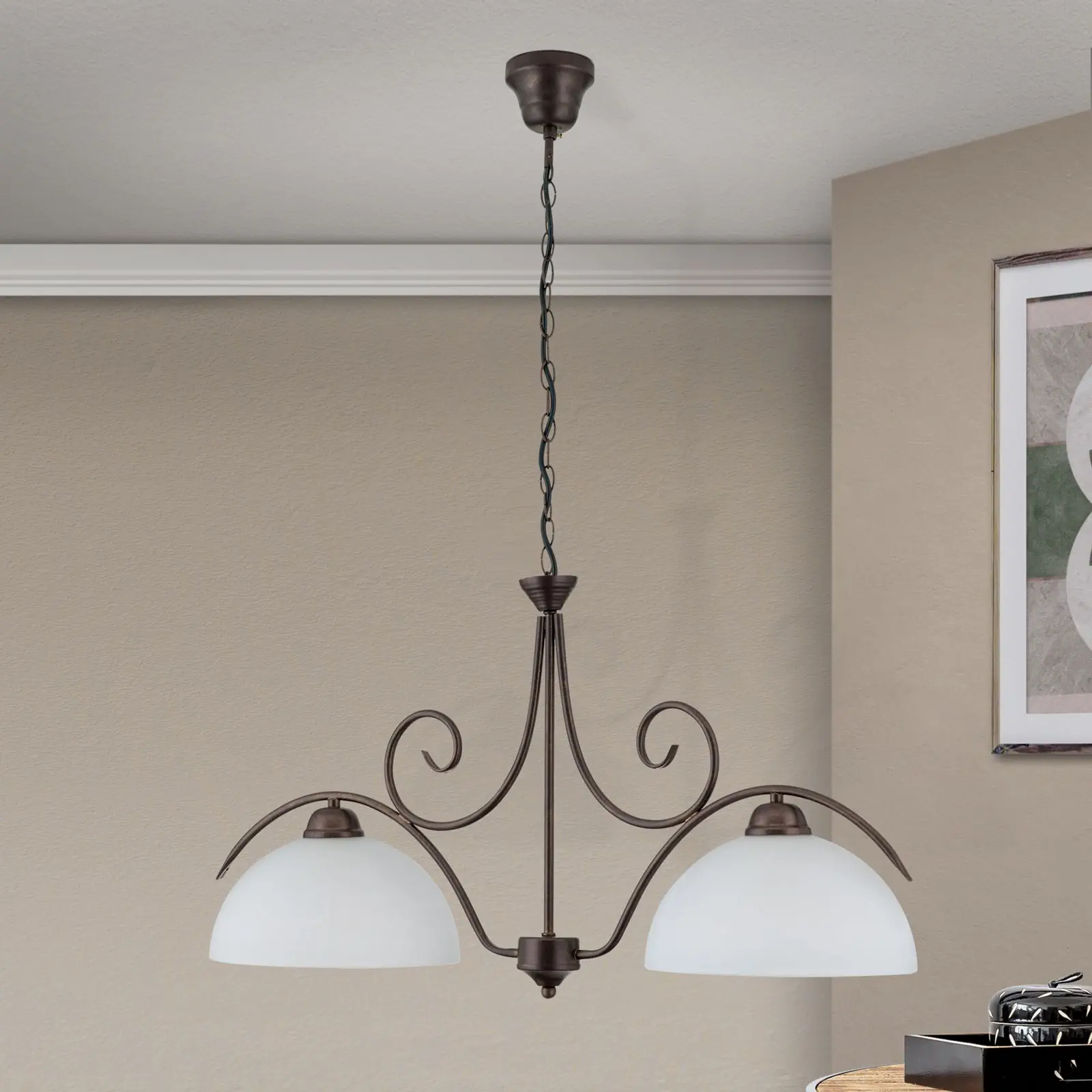 Luster RULA, 2 izvora svetla, antik - 4