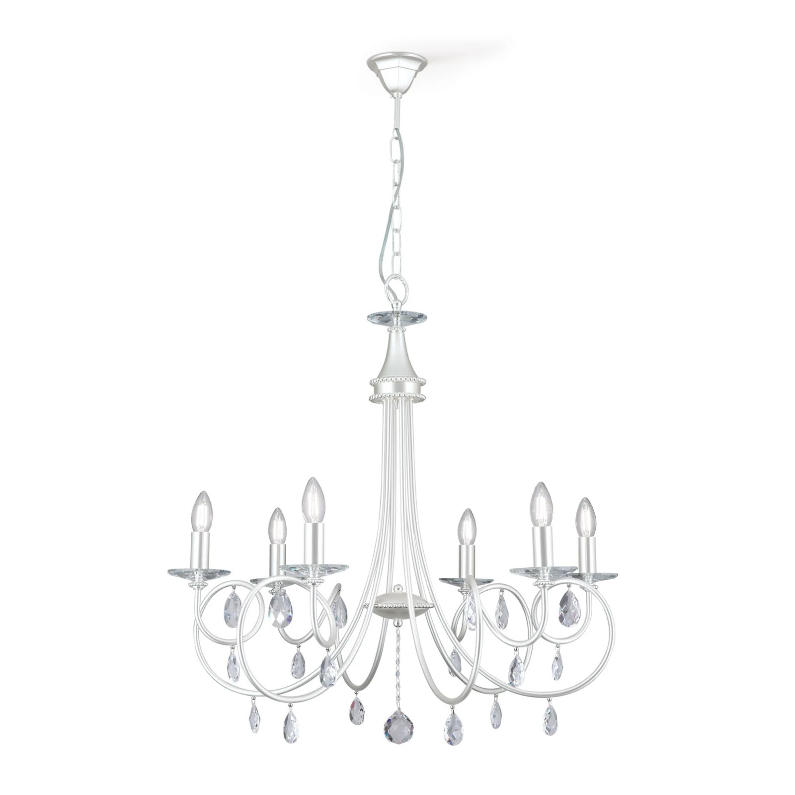 Luster GIADA, 6 izvora svetla, srebro-mat - 4