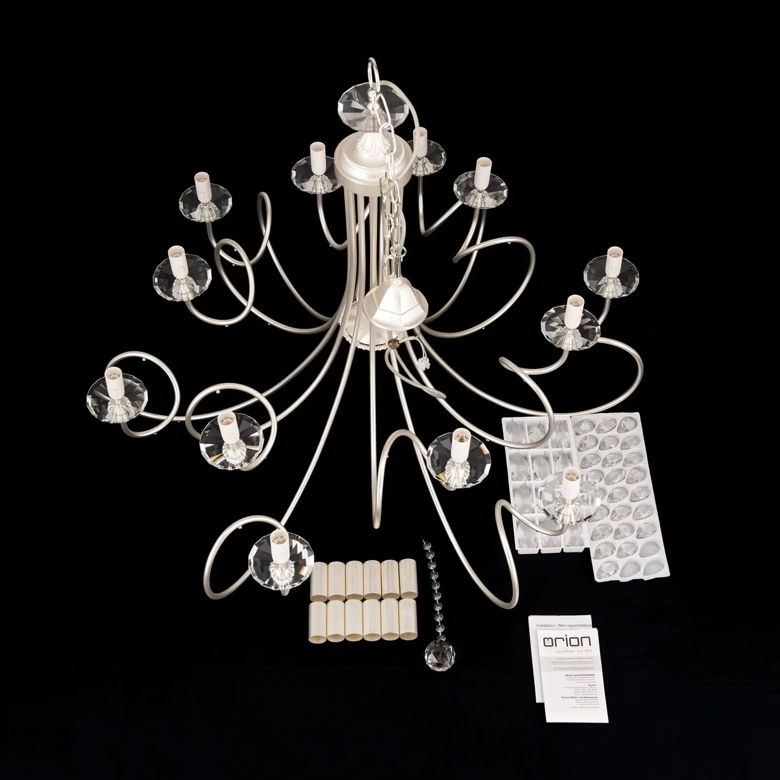 Luster GIADA, 12 izvora svetla, mat zlatna - 9