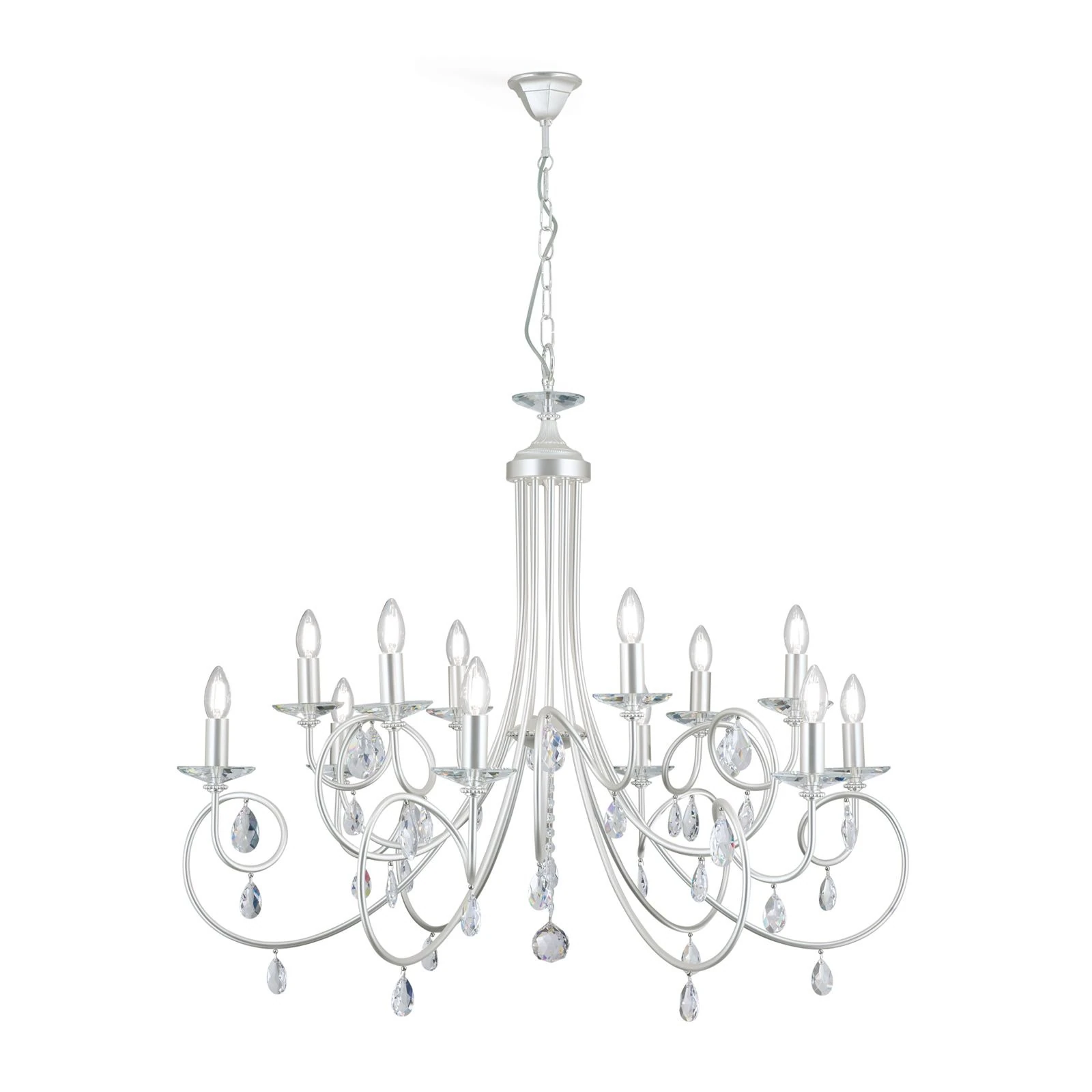 Luster GIADA, 12 izvora svetla, srebro-mat - 5