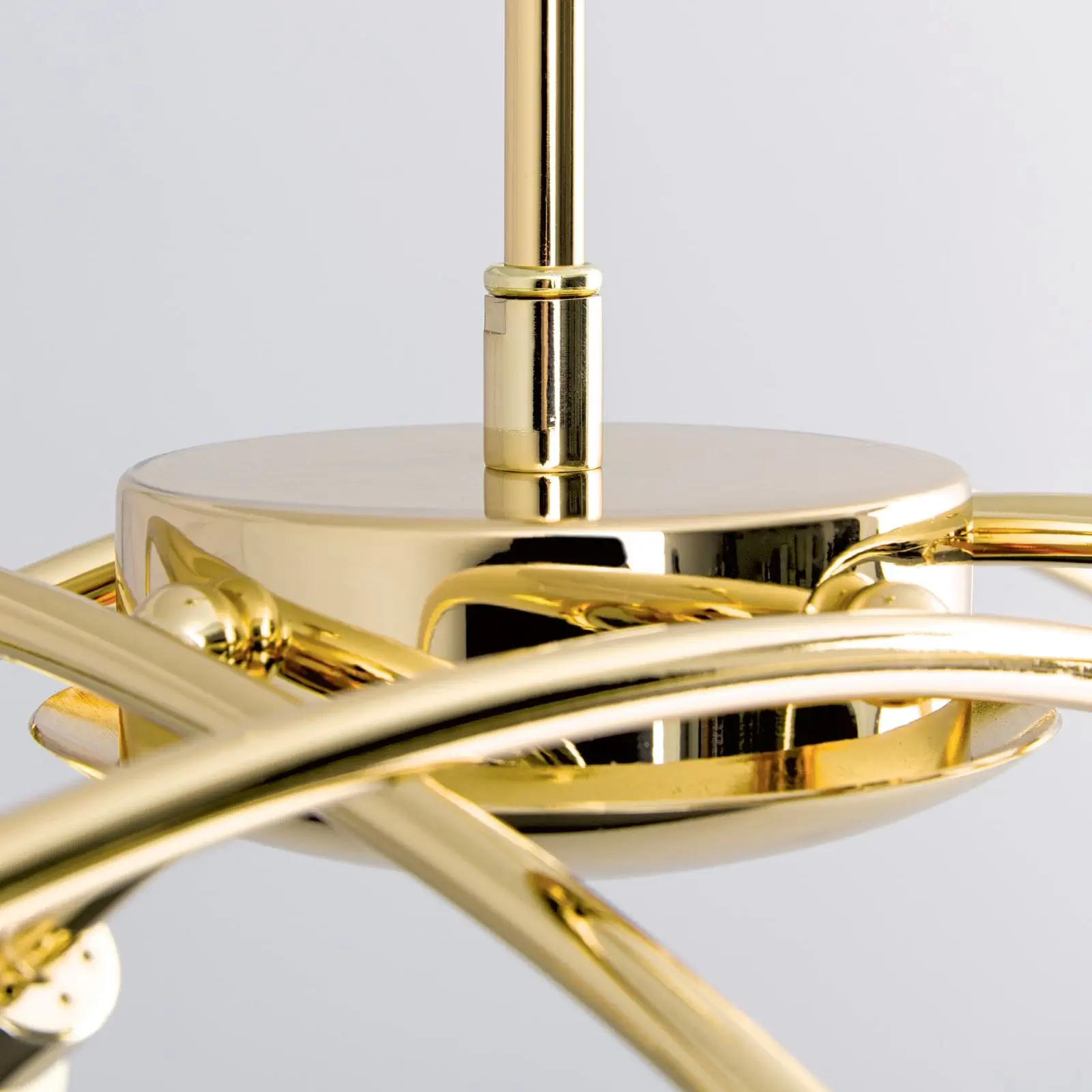 Luster CARLA, 8 izvora svetla, sjajni mesing sa satiniranim difuznim staklima - 6