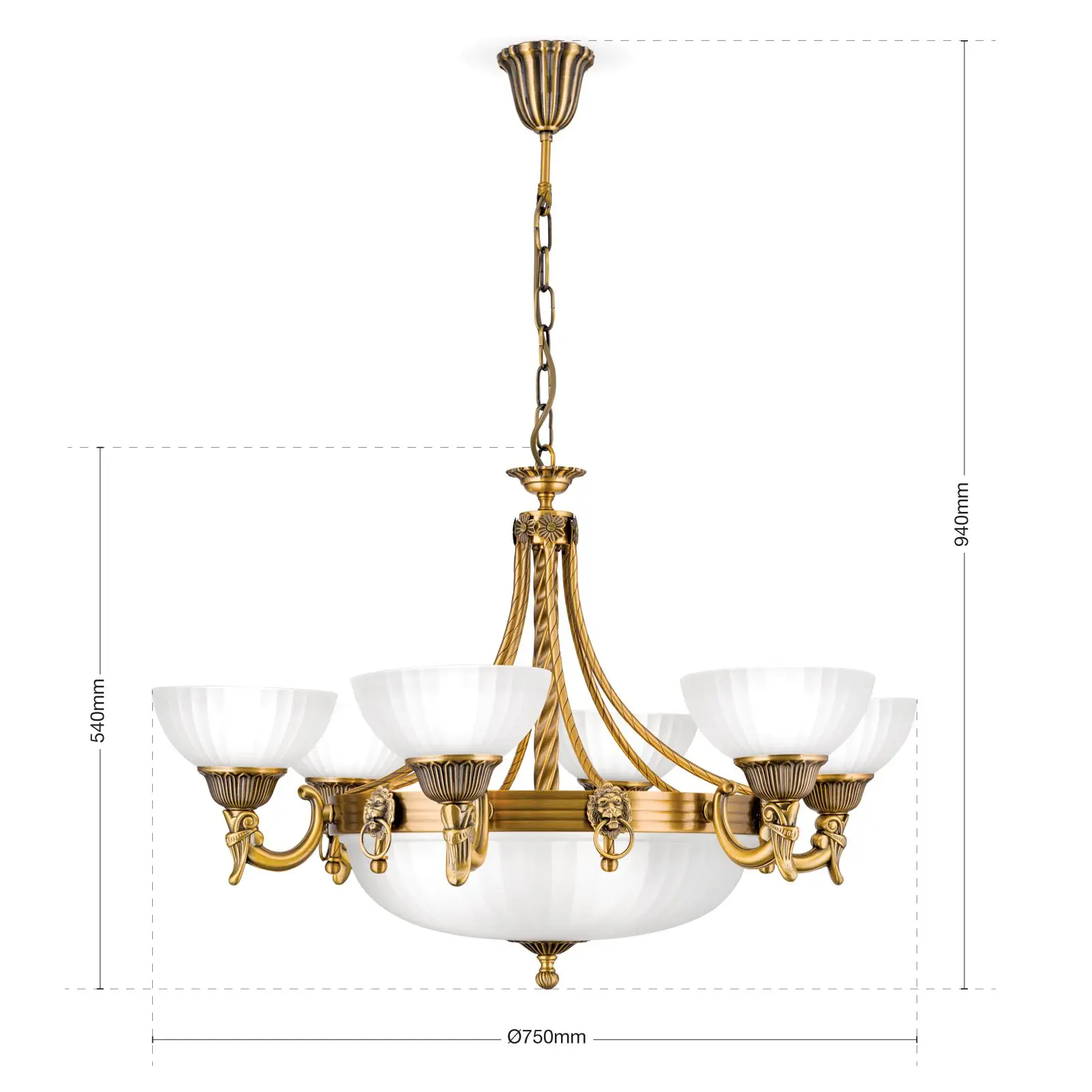 Luster ROCCA, 9 izvora svetla, bronza - 7