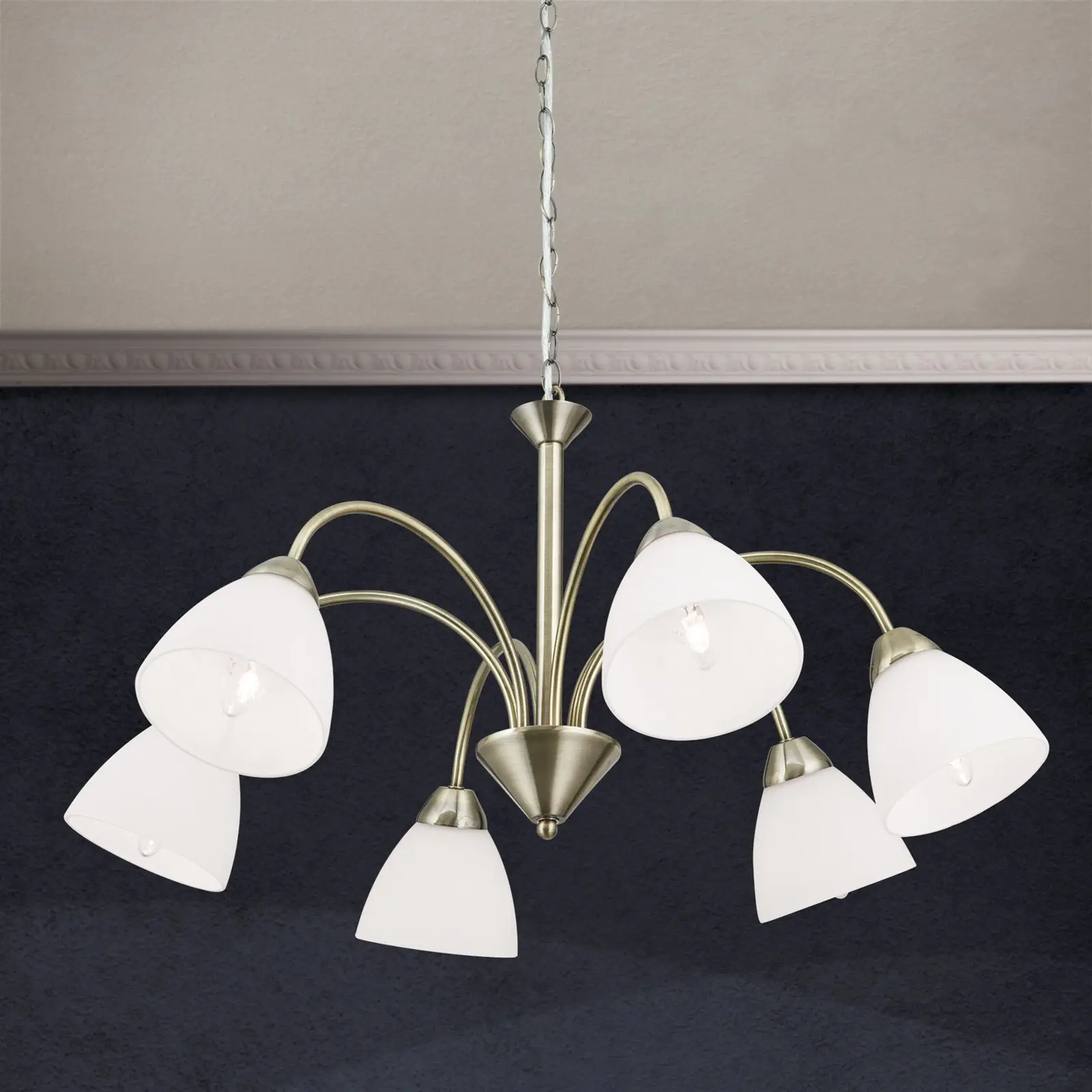 Luster SUSAN, 6 izvora svetla, patina - 2