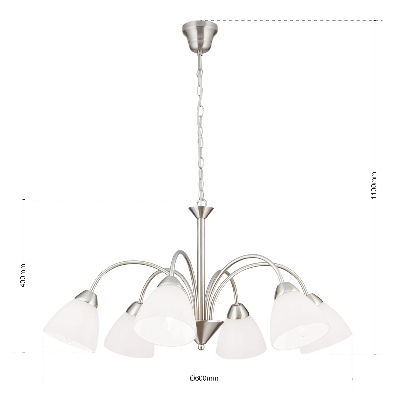 Luster SUSAN, 6 izvora svetla, saten hrom - 7