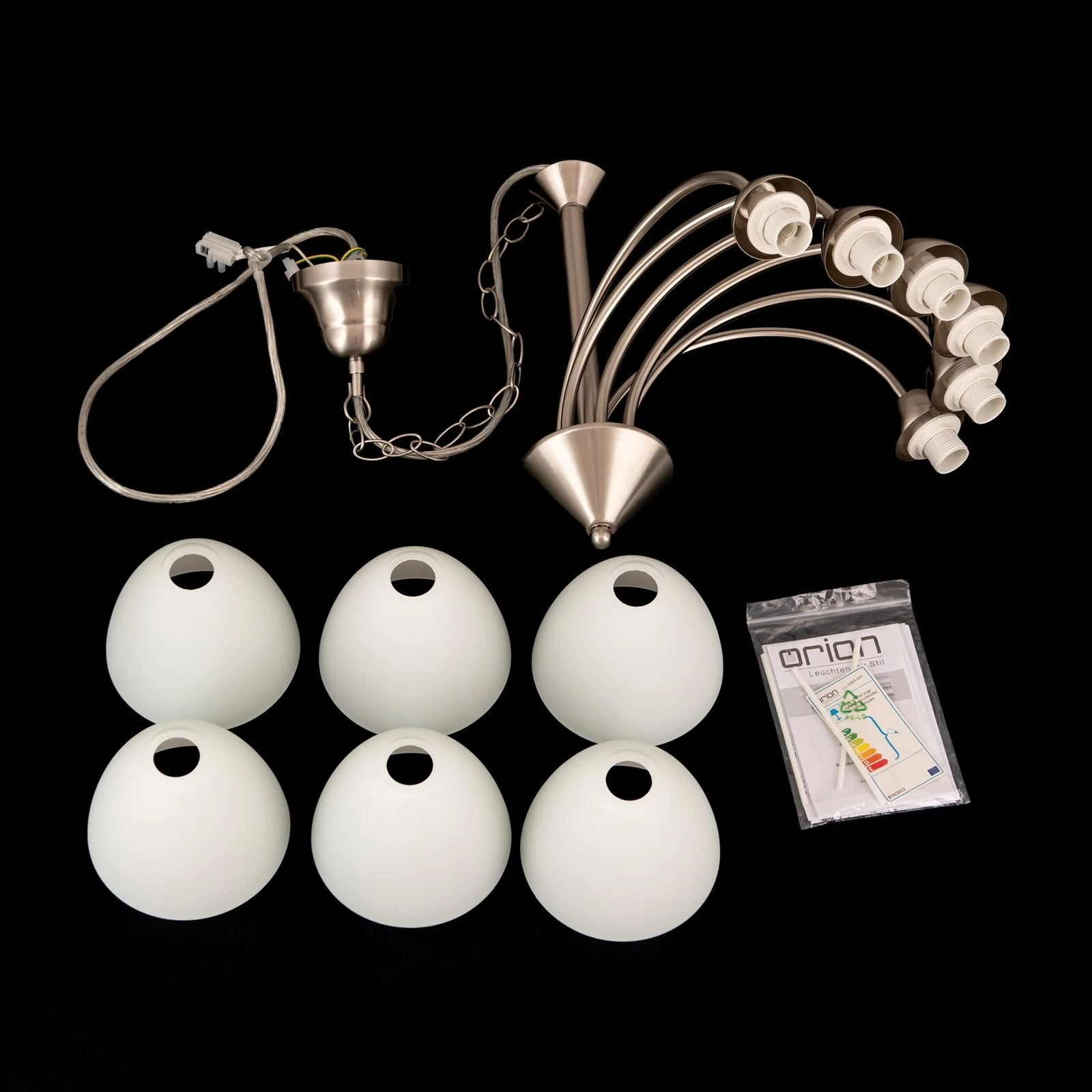 Luster SUSAN, 6 izvora svetla, saten hrom - 8