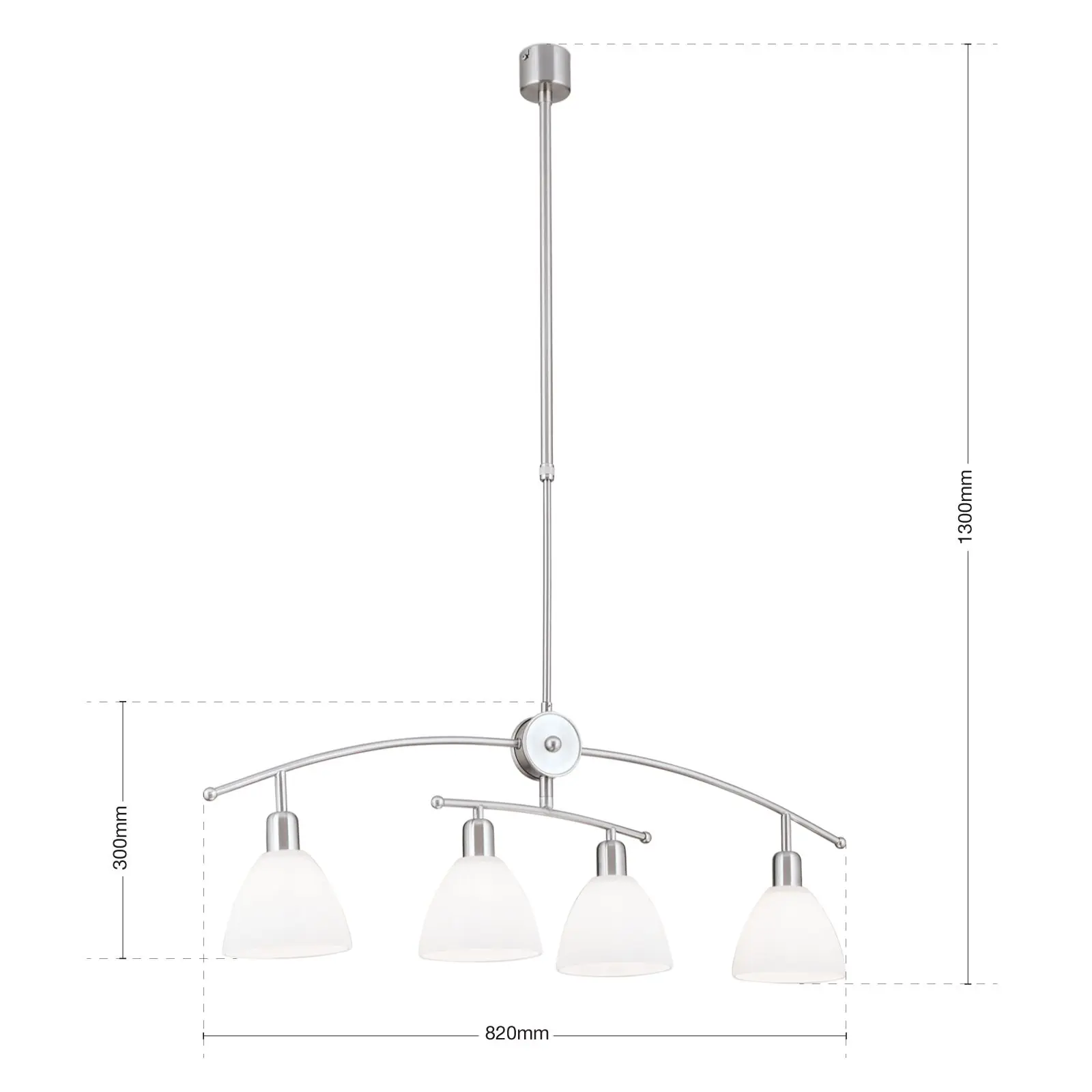 Luster SUSAN, 4 izvora svetla, satinirana završna obrada - 7