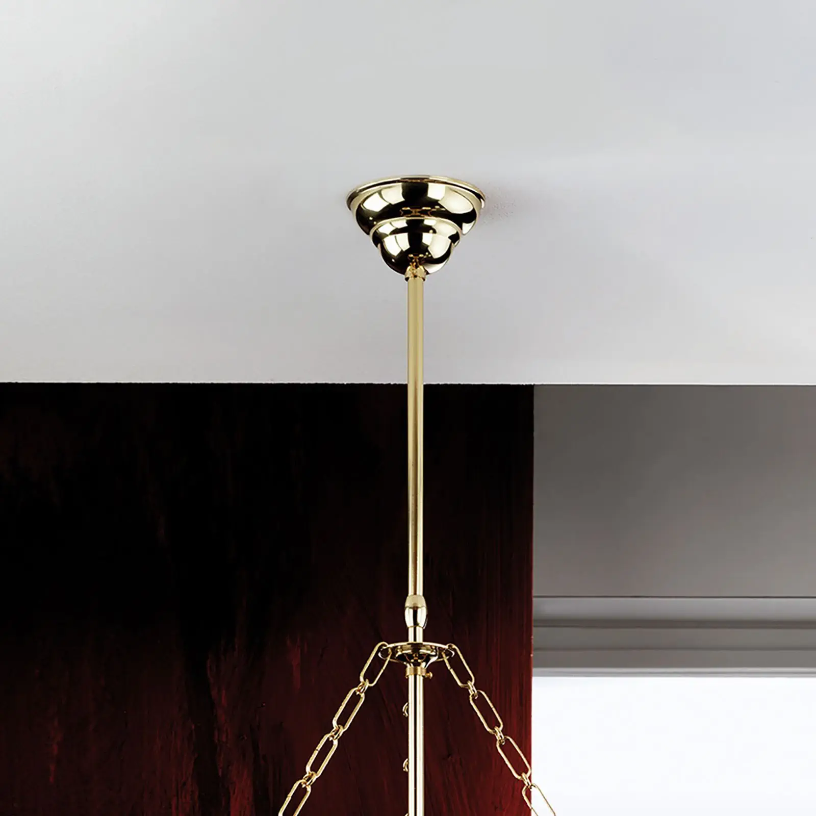 Luster ALT WIEN, 3 izvora svetla, sjajni mesing, sa sjajnim opalnim staklom - 2