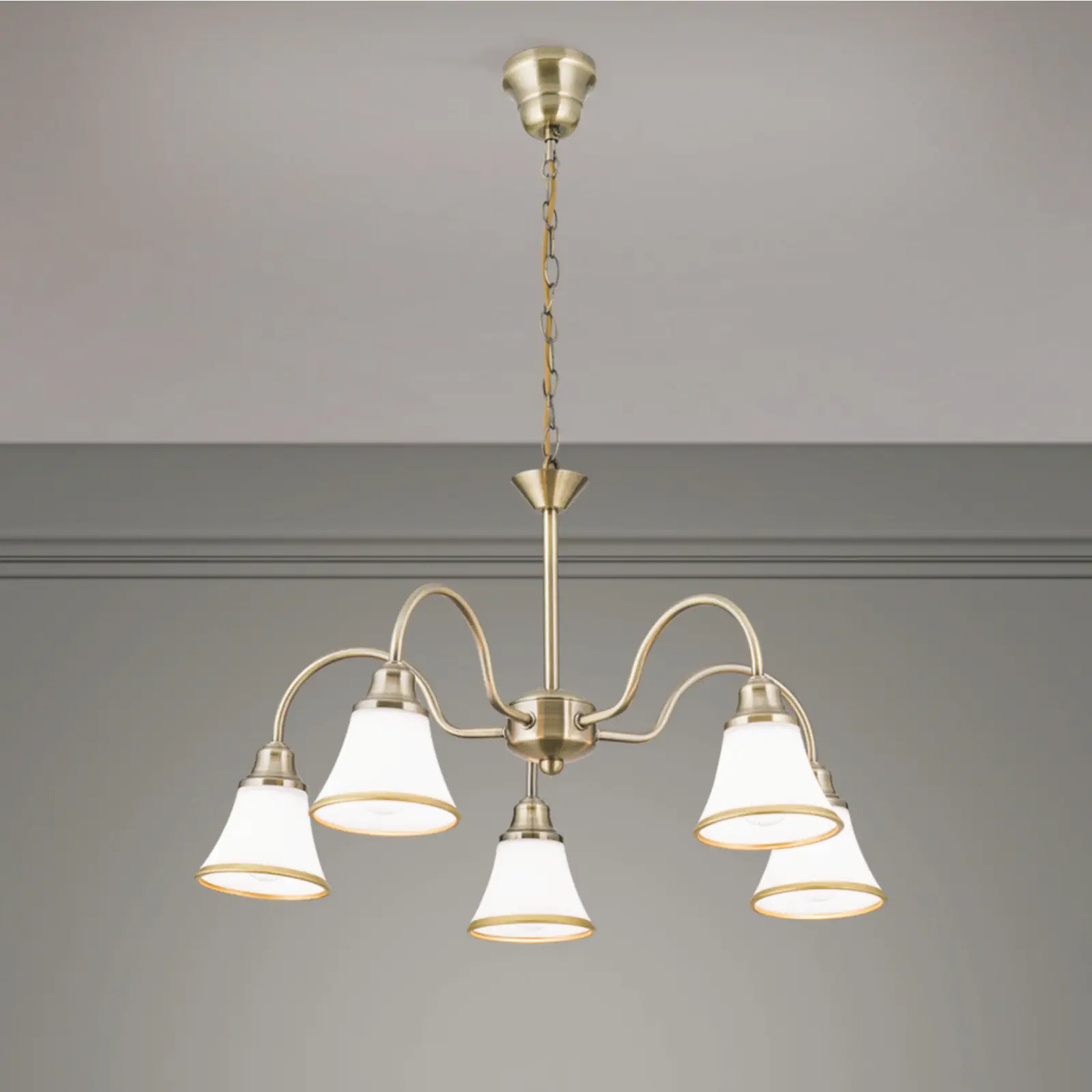 Luster MAJA, 5 izvora svetla, patina