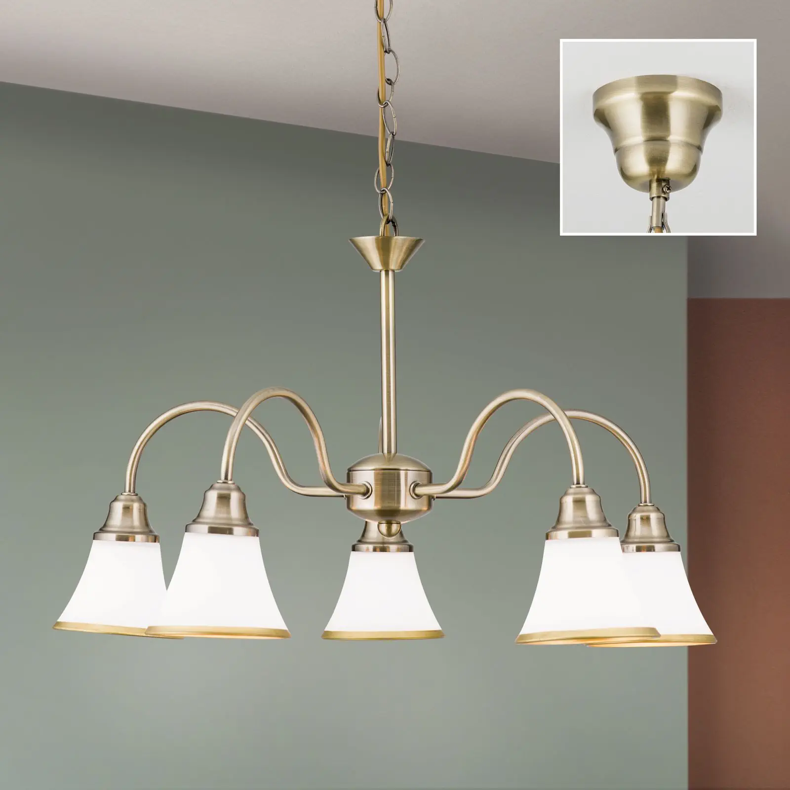 Luster MAJA, 5 izvora svetla, patina - 3