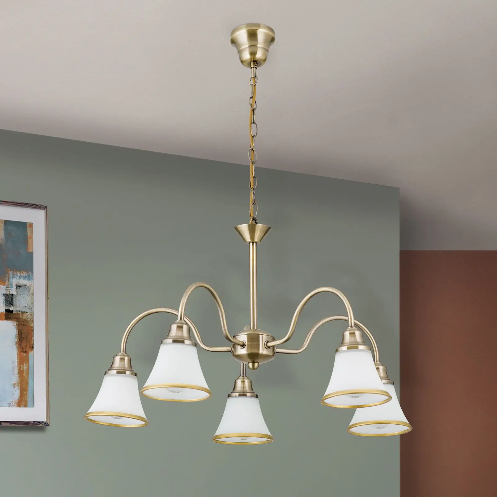 Luster MAJA, 5 izvora svetla, patina - 4