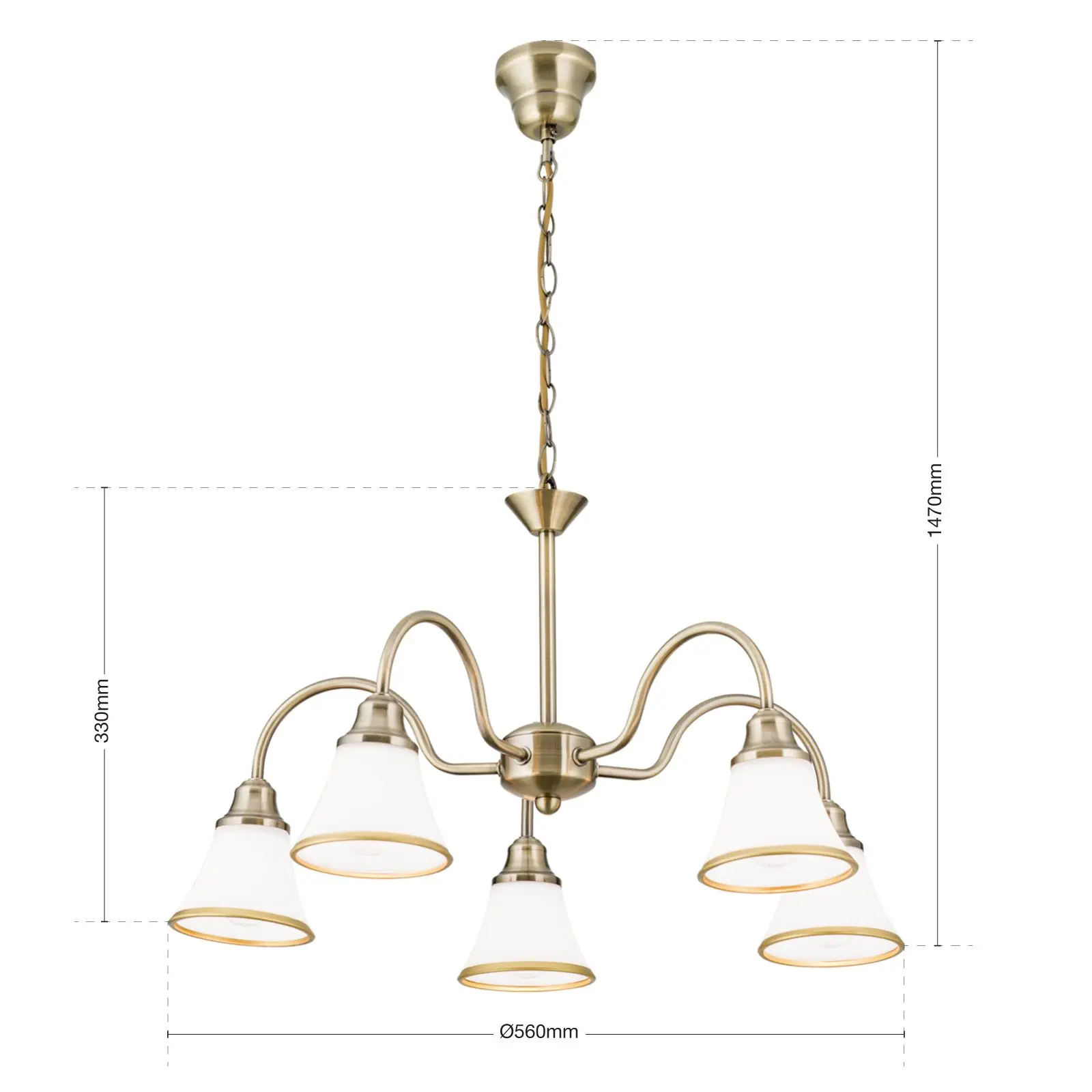 Luster MAJA, 5 izvora svetla, patina - 8