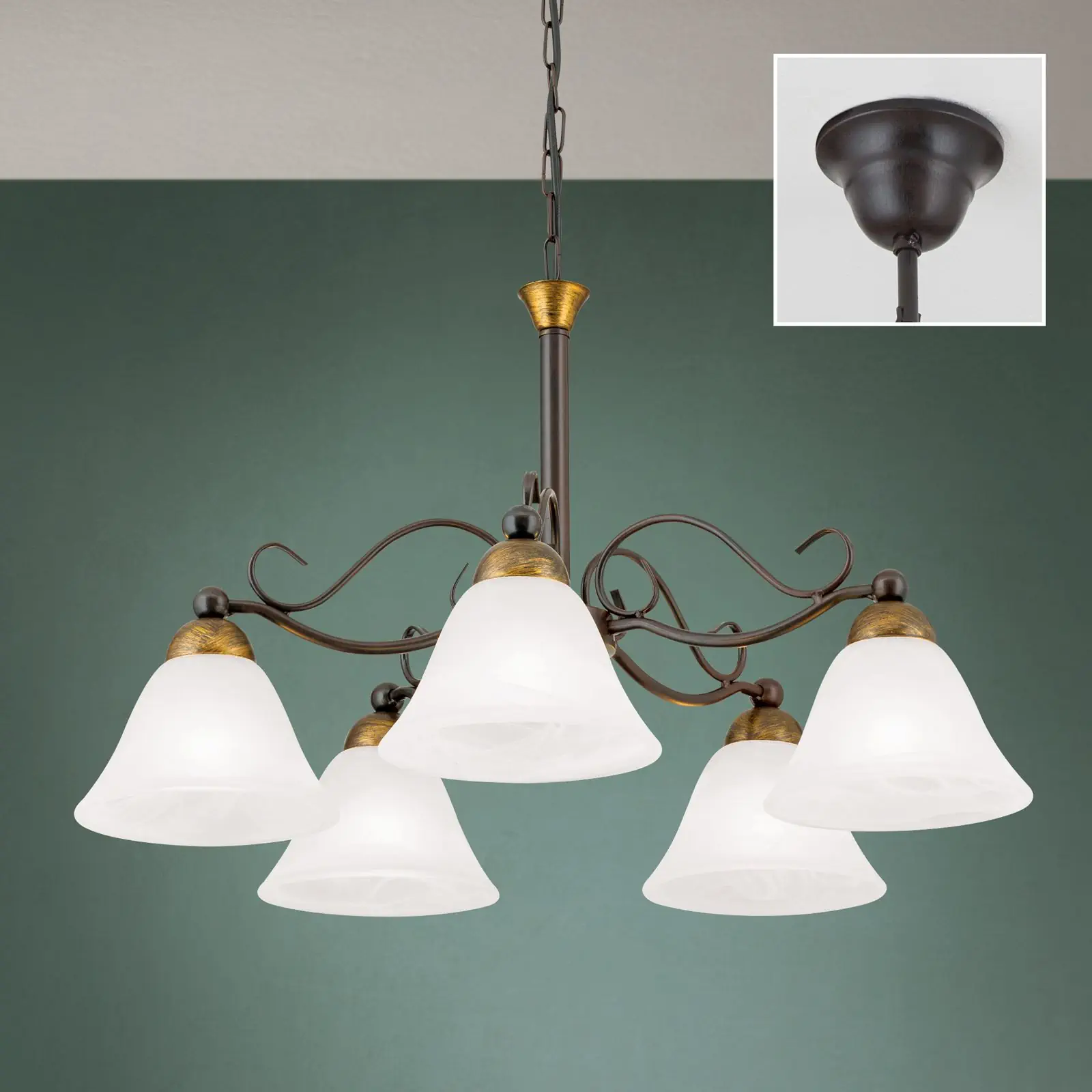 Luster LUDO, 5 izvora svetla, antik - 2