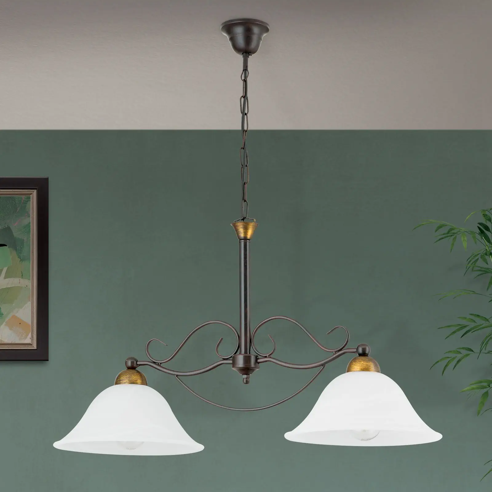 Luster LUDO, 2 izvora svetla, antik - 3