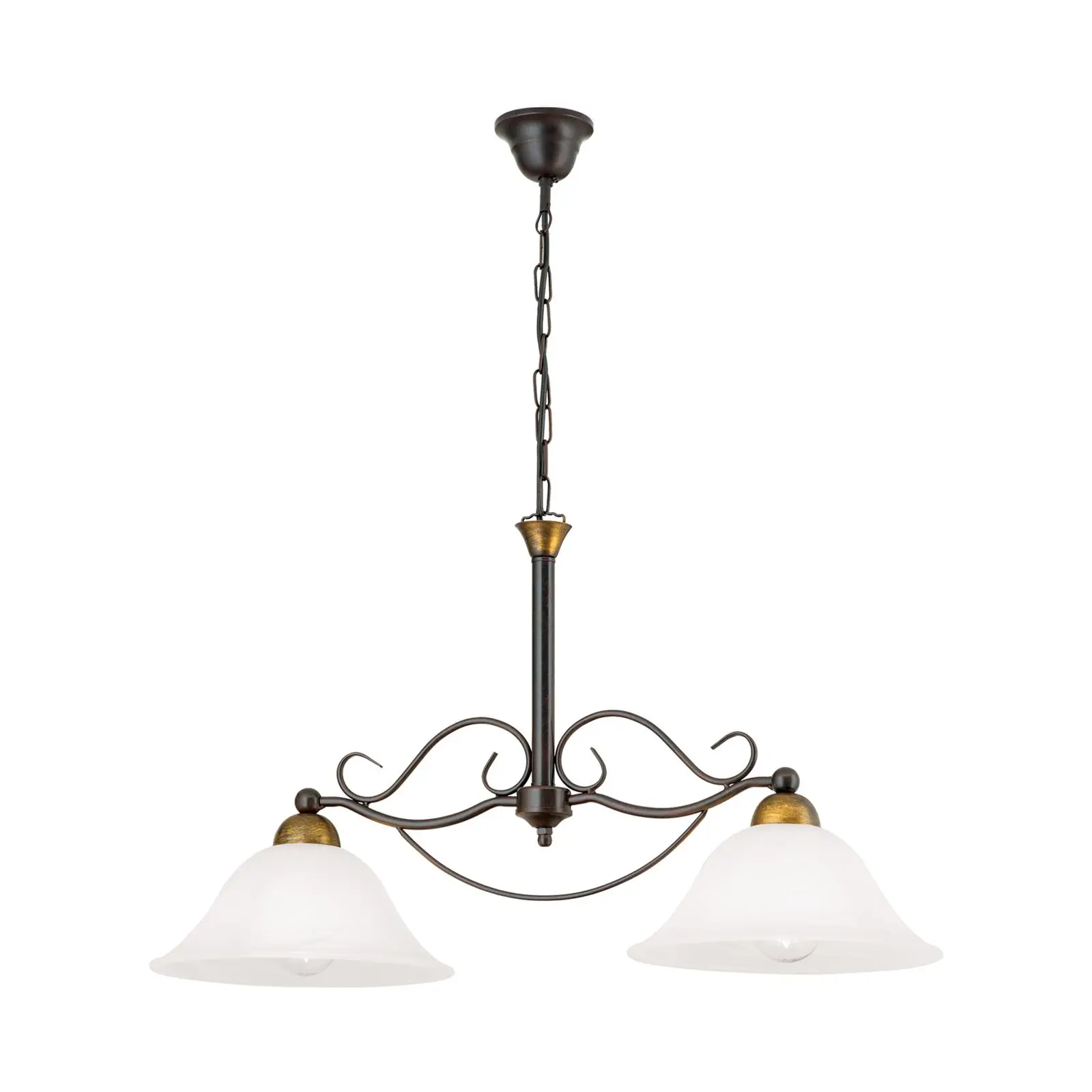 Luster LUDO, 2 izvora svetla, antik - 4