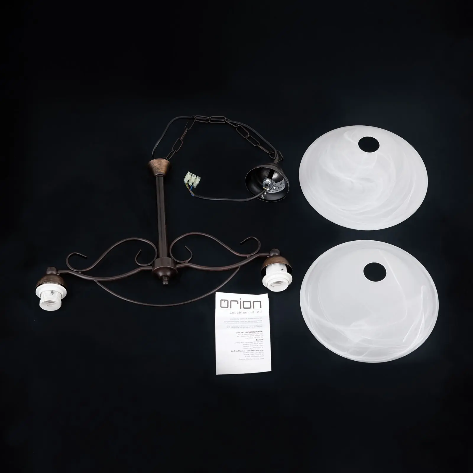 Luster LUDO, 2 izvora svetla, antik - 8