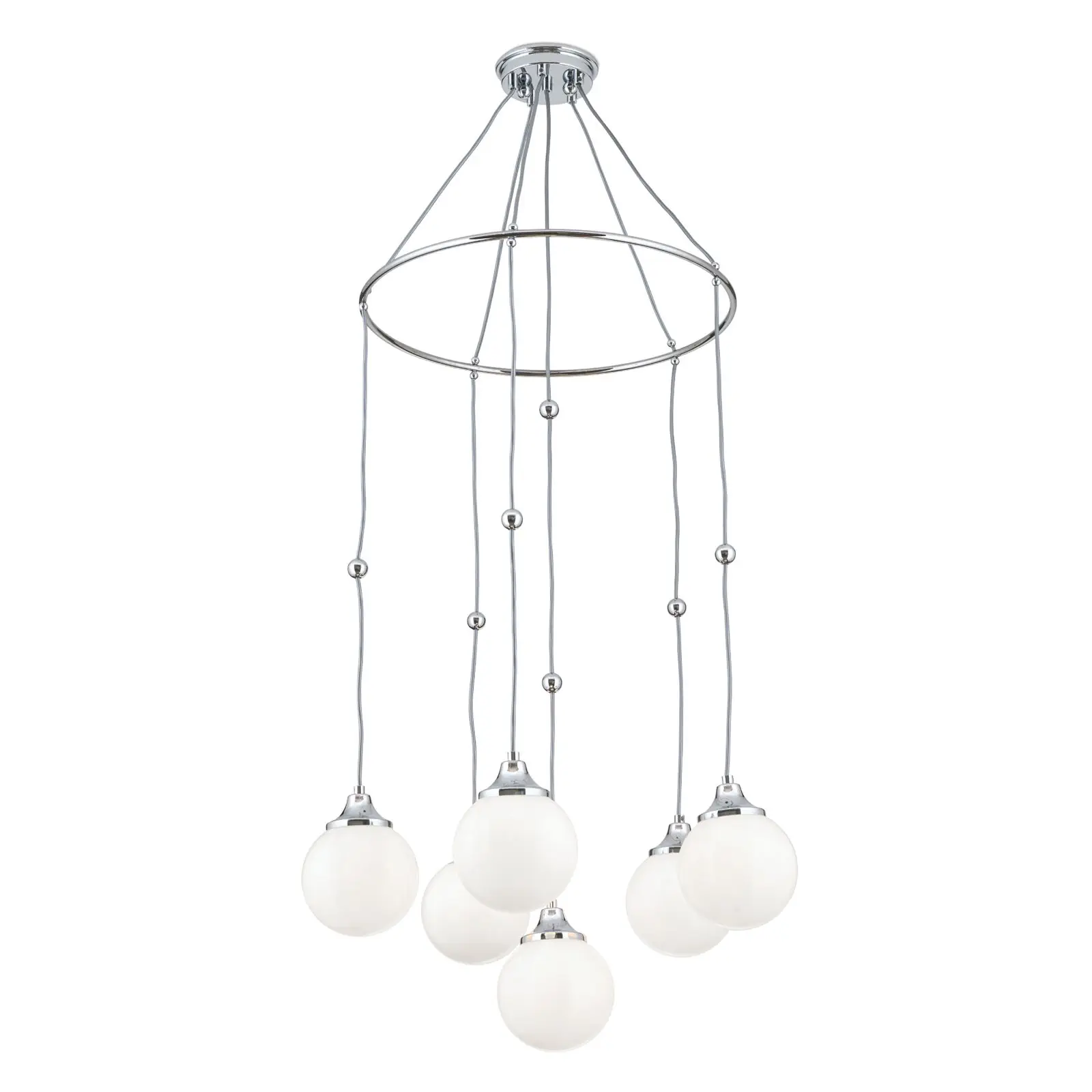 Viseća lampa ALT WIEN sa 6 sjajnih opalnih stakala, završna obrada sjajni nikl - 4