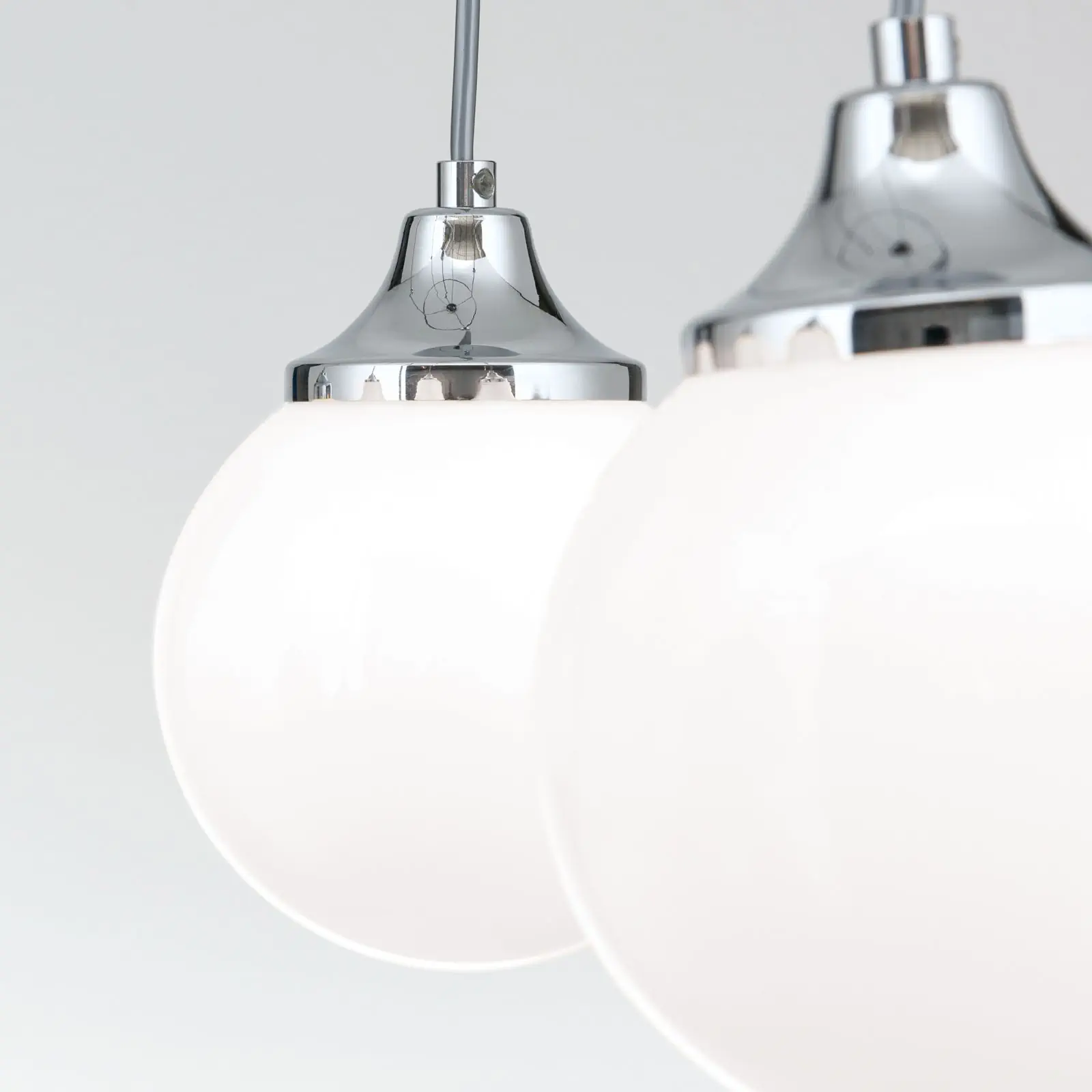 Viseća lampa ALT WIEN sa 6 sjajnih opalnih stakala, završna obrada sjajni nikl - 6