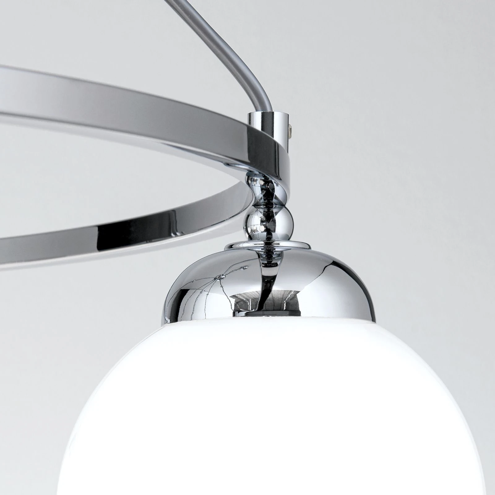 Luster ALT WIEN, 5+1 izvora svetla, sjajno opalno staklo, SCHÖLER CRYSTAL®, sjajni nikl - 6