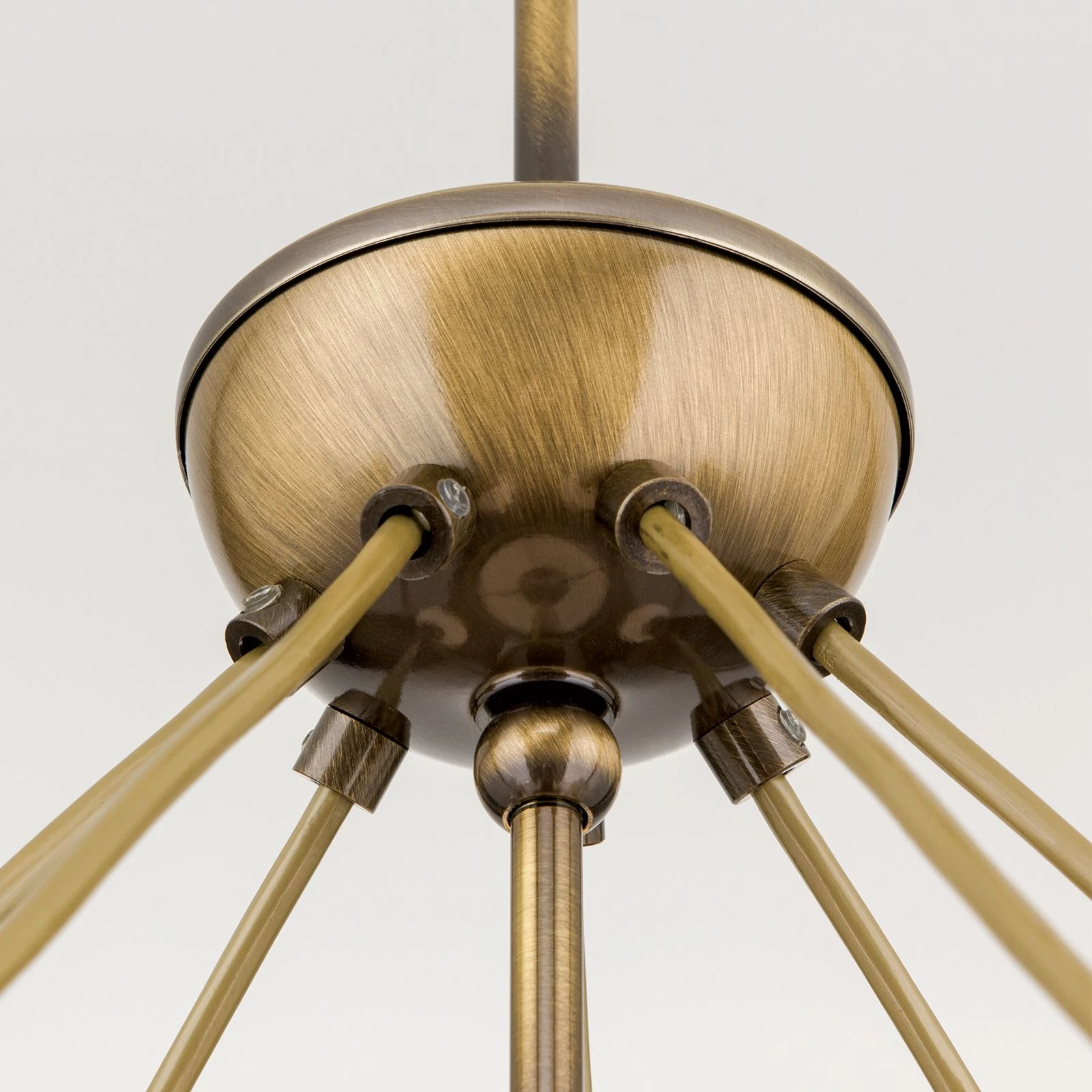 Luster ALT WIEN, 7+1 izvora svetla, sjajno opalno staklo, SCHÖLER CRYSTAL®, antik mesing - 6