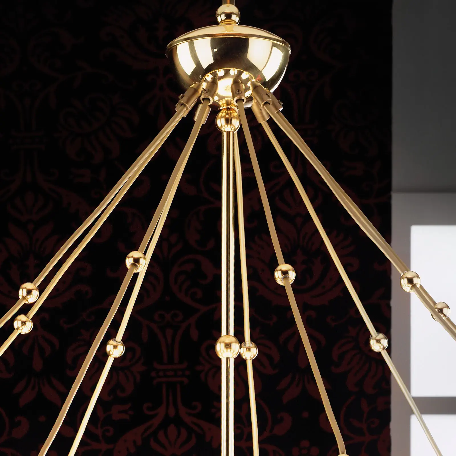 Viseća lampa ALT WIEN, 9+1 svetlo, sjajni mesing, sa opalno sjajnim staklom - 4