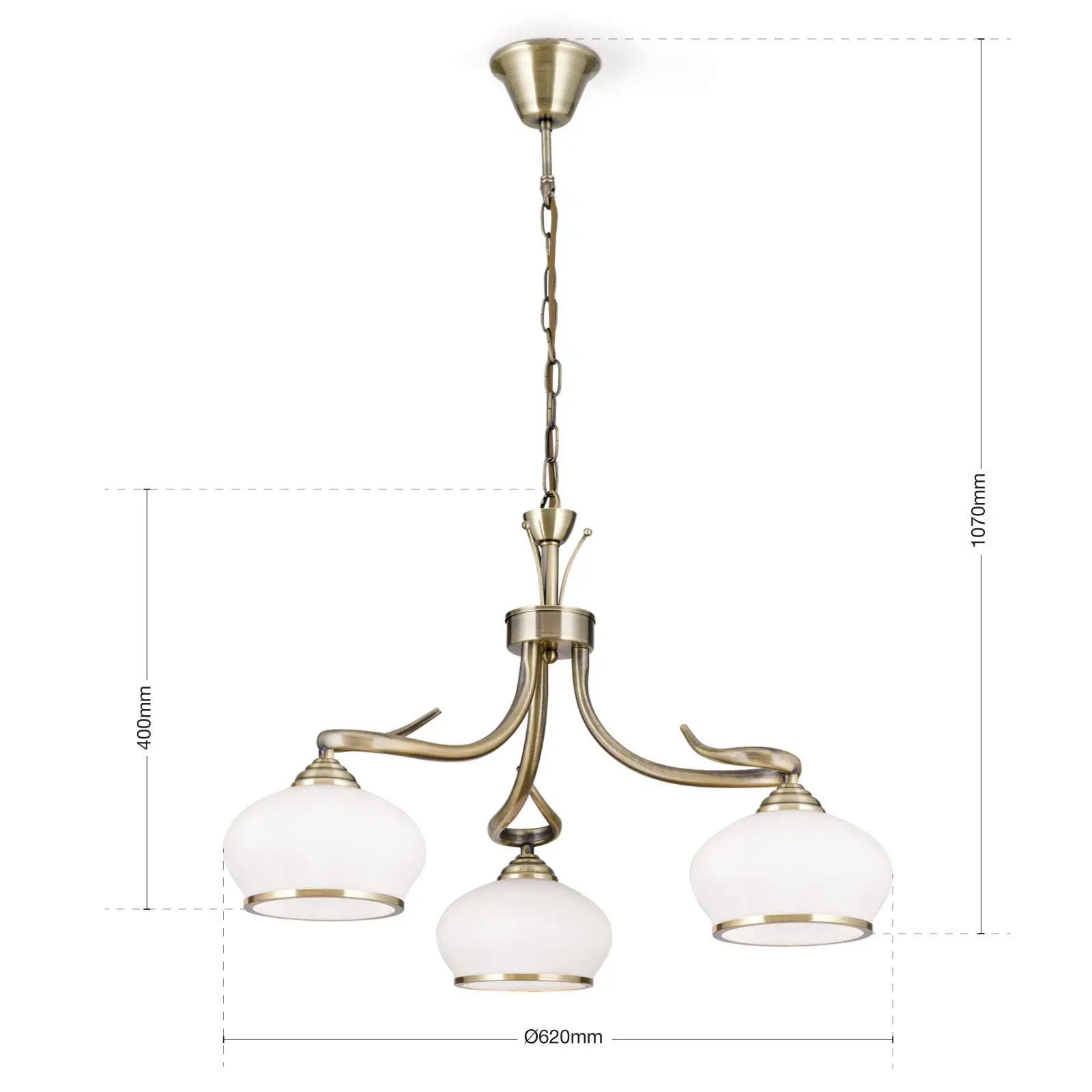 Luster VEGO, 3 izvora svetla, patina - 7