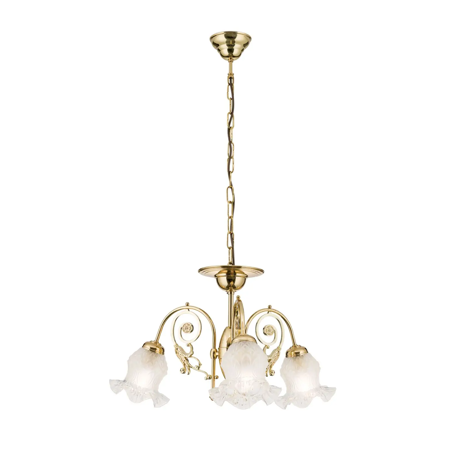 Luster RINGSTRASSE, 3 izvora svetla, sjajni mesing sa dekorativnim staklima - 4