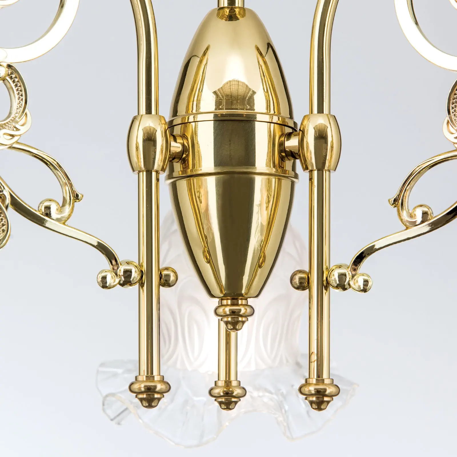 Luster RINGSTRASSE, 3 izvora svetla, sjajni mesing sa dekorativnim staklima - 5