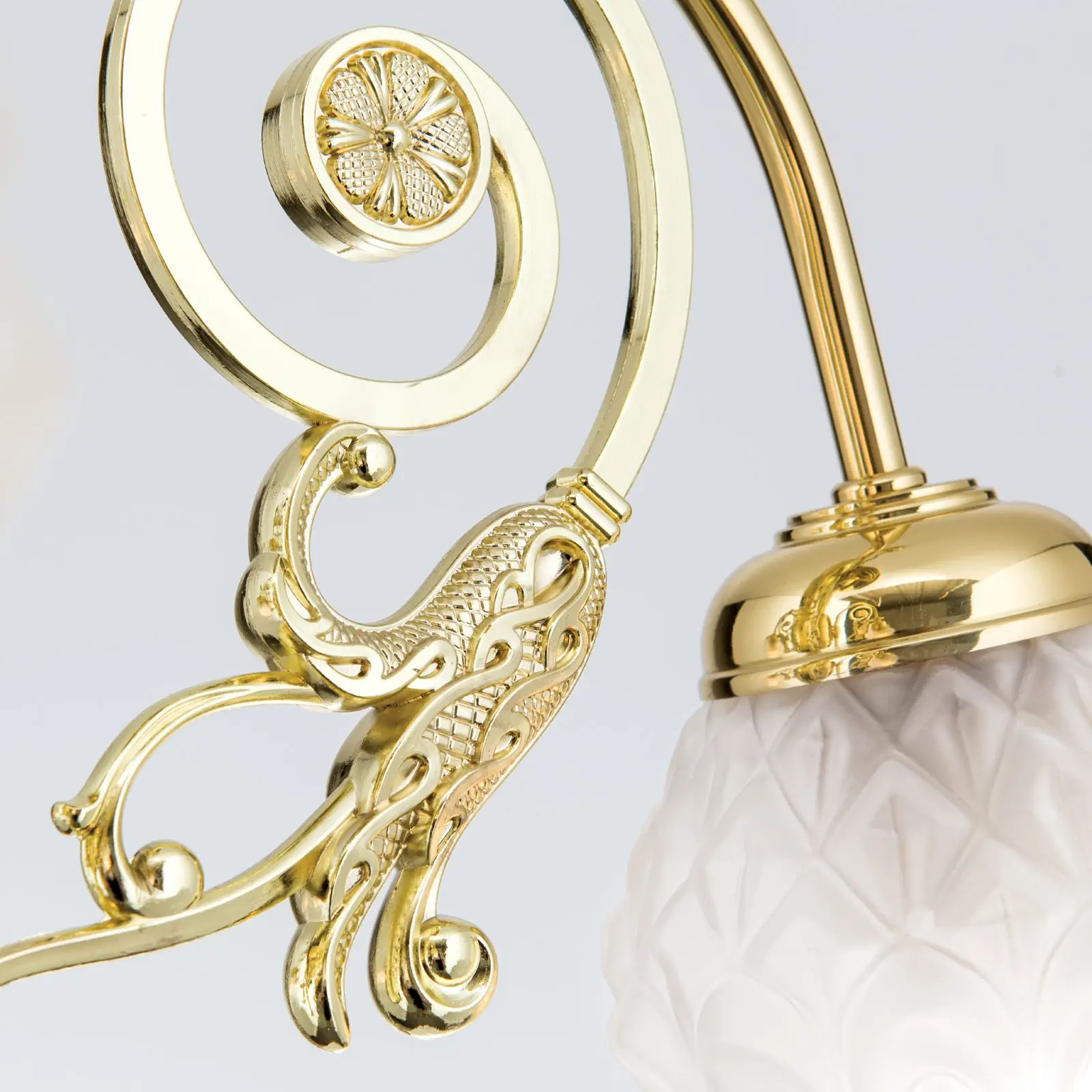 Luster RINGSTRASSE, 3 izvora svetla, sjajni mesing sa dekorativnim staklima - 6