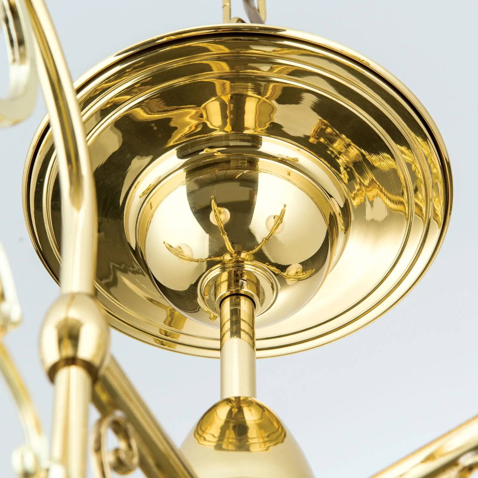 Luster RINGSTRASSE, 5 izvora svetla, sjajni mesing, sa providno-mat staklima - 6