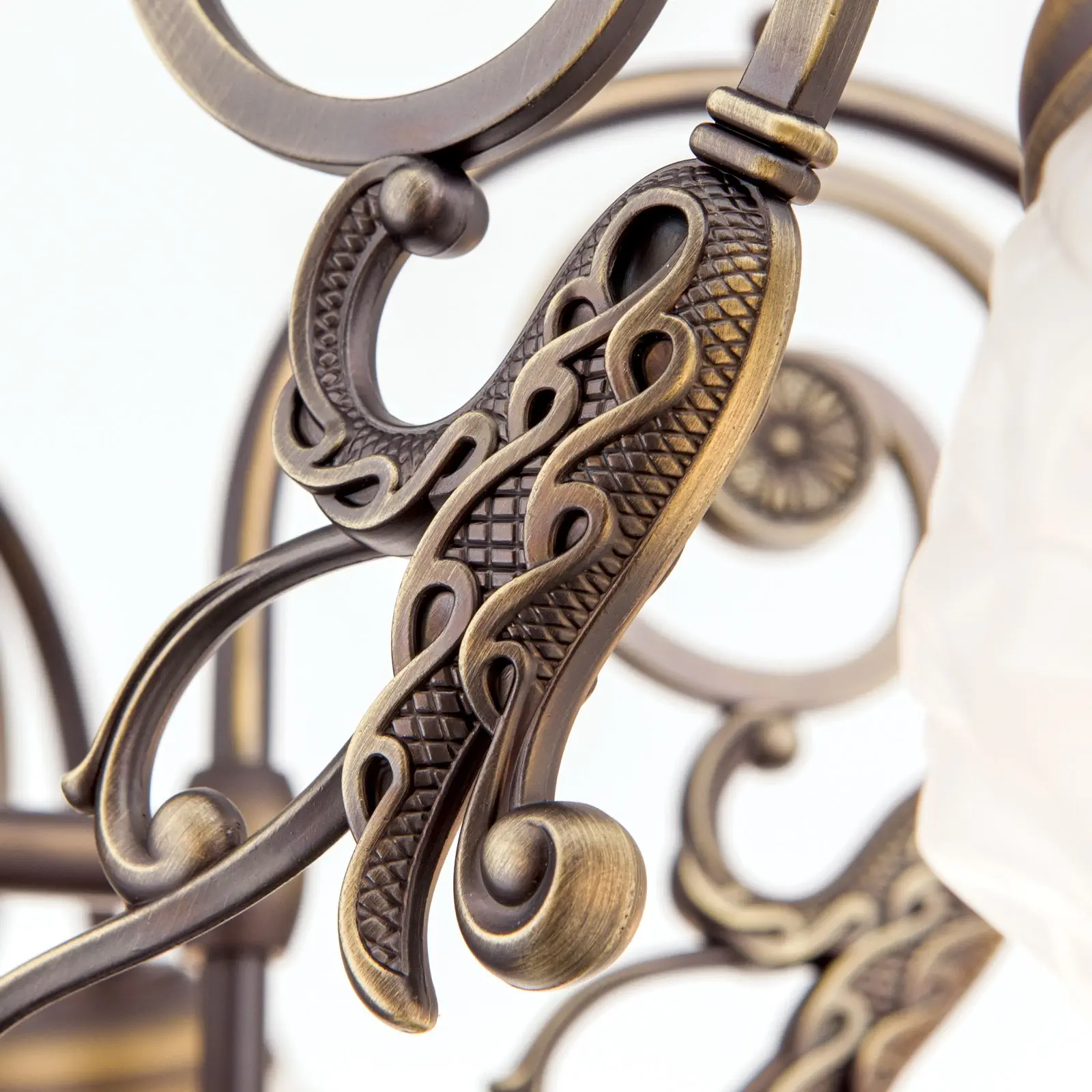 Luster RINGSTRASSE, 7 izvora svetla, antik mesing sa dekorativnim staklima - 5