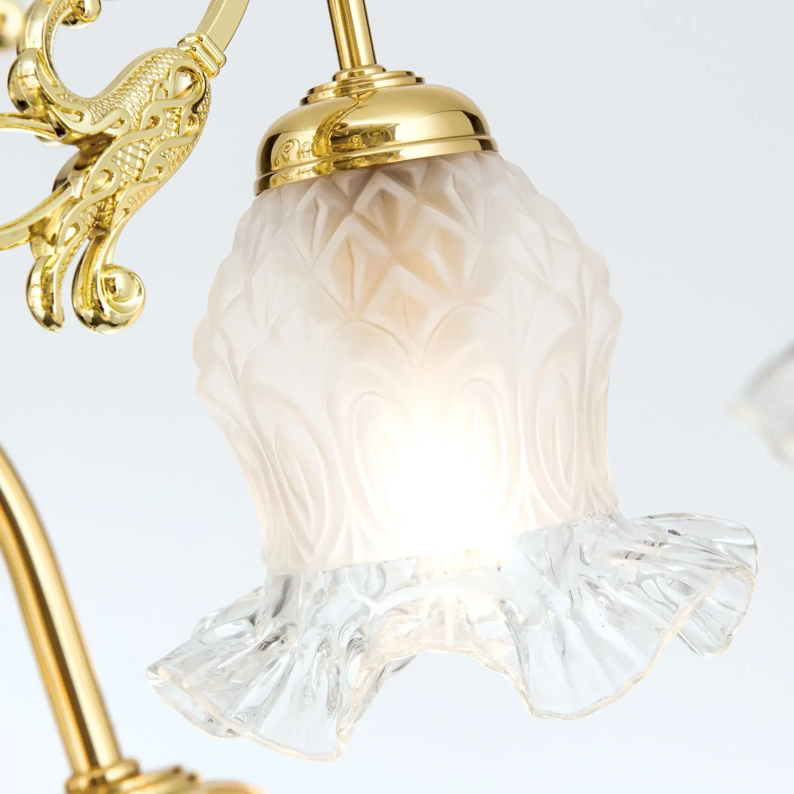 Luster RINGSTRASSE, 9 izvora svetla, sjajni mesing sa dekorativnim staklima - 6