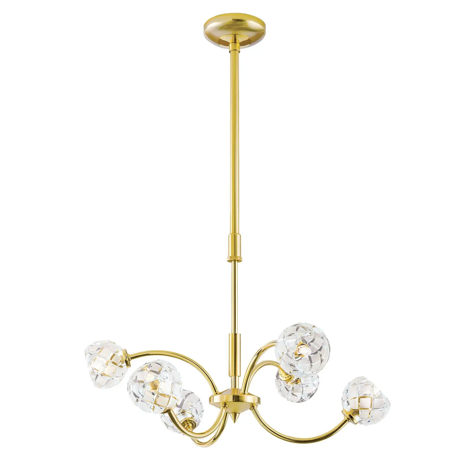 Luster MADERNO, 6 izvora svetla, mat zlatna - 4