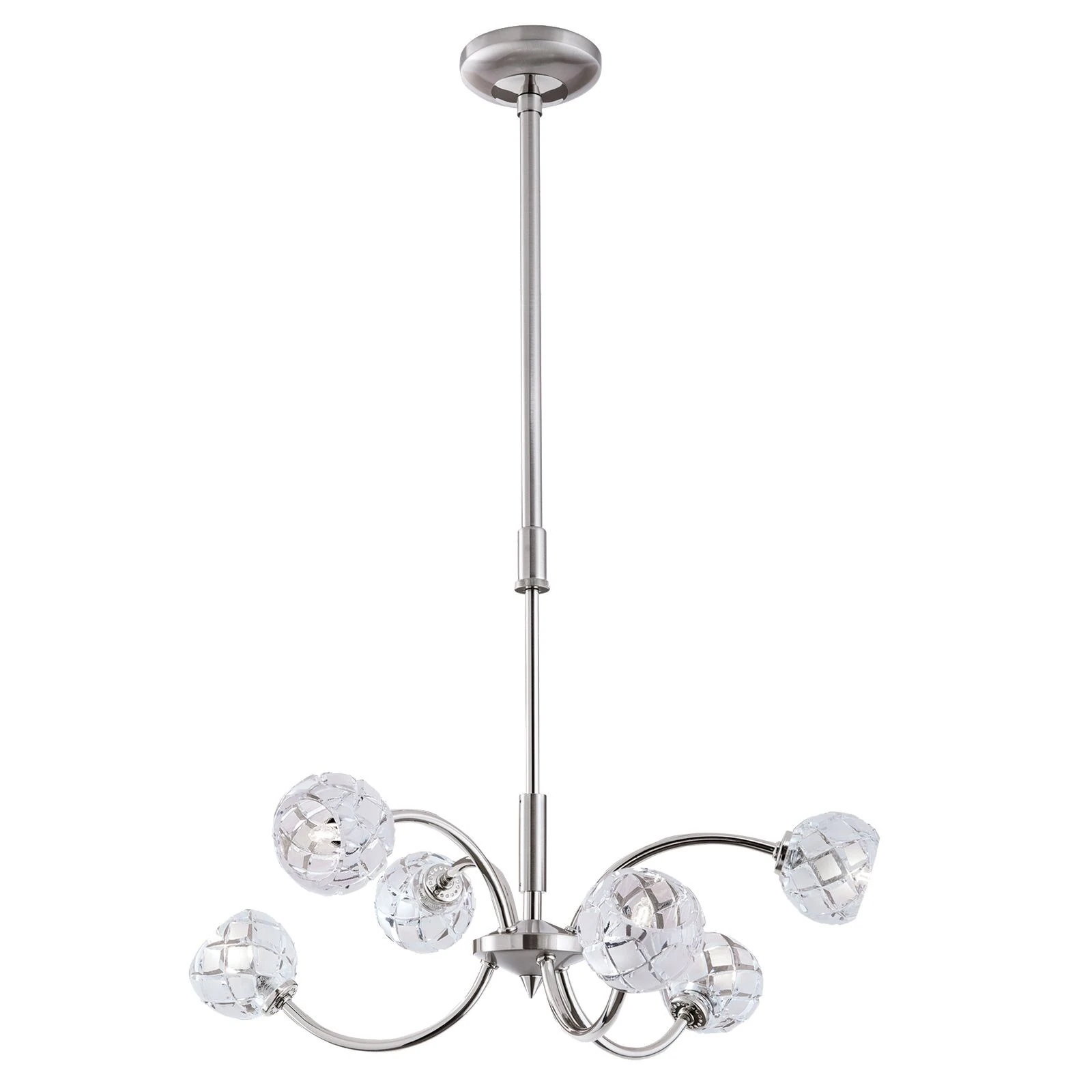 Luster MADERNO, 3+3 izvora svetla, saten hrom - 6