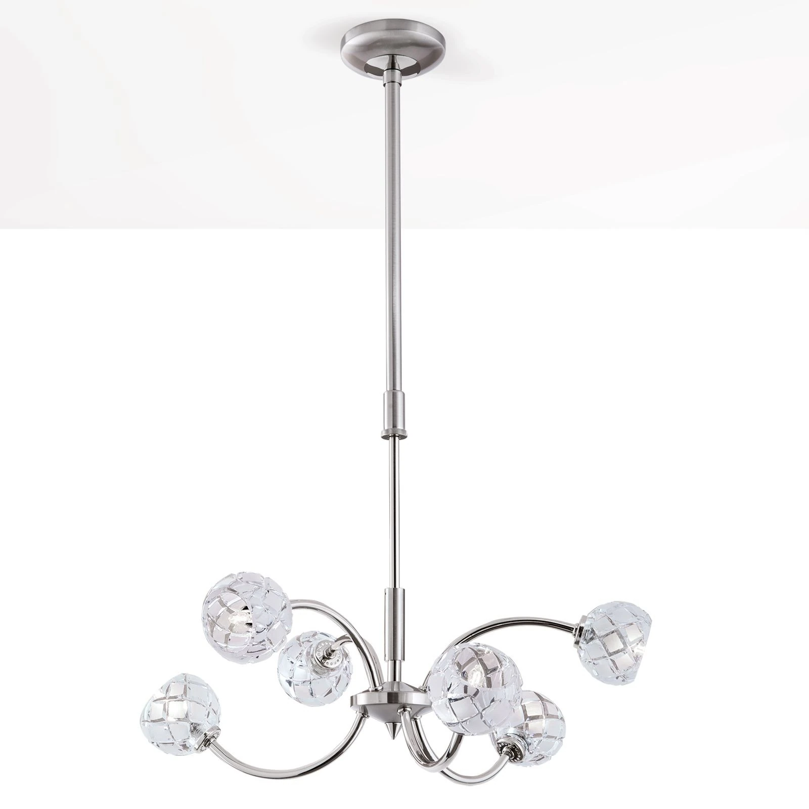 Luster MADERNO, 3+3 izvora svetla, saten hrom - 7