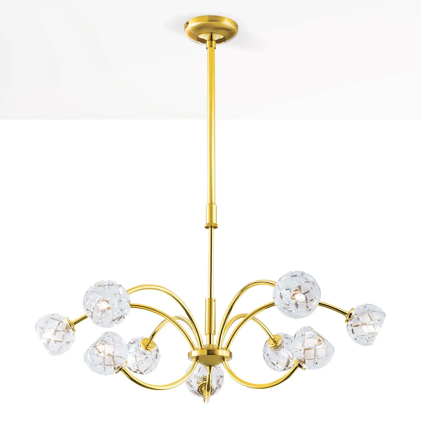 Luster MADERNO, 9 izvora svetla, mat zlatna - 4