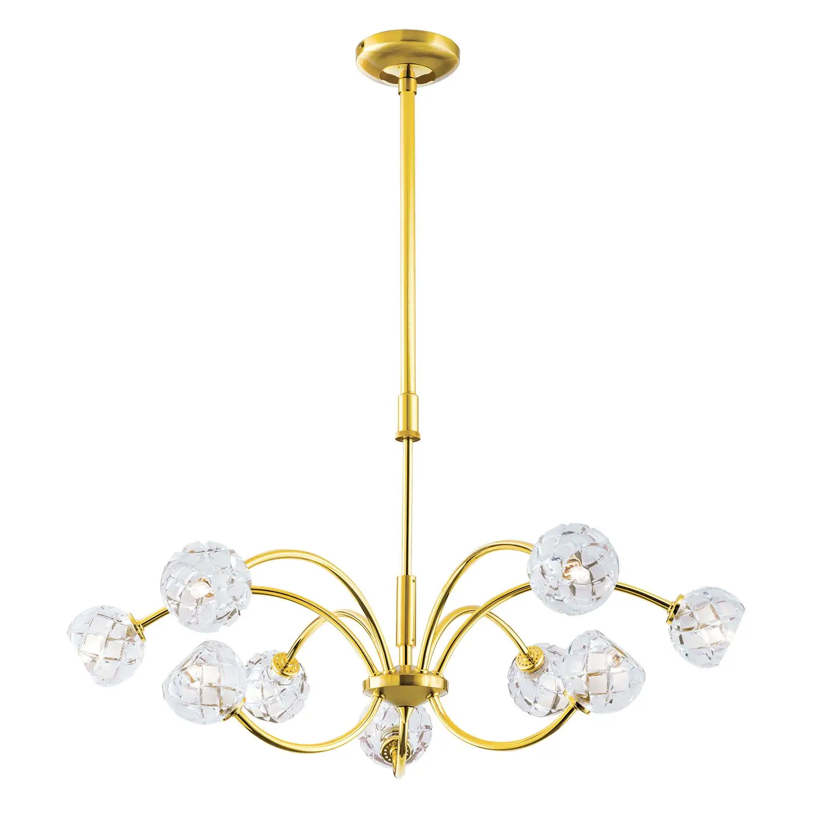 Luster MADERNO, 9 izvora svetla, mat zlatna - 5