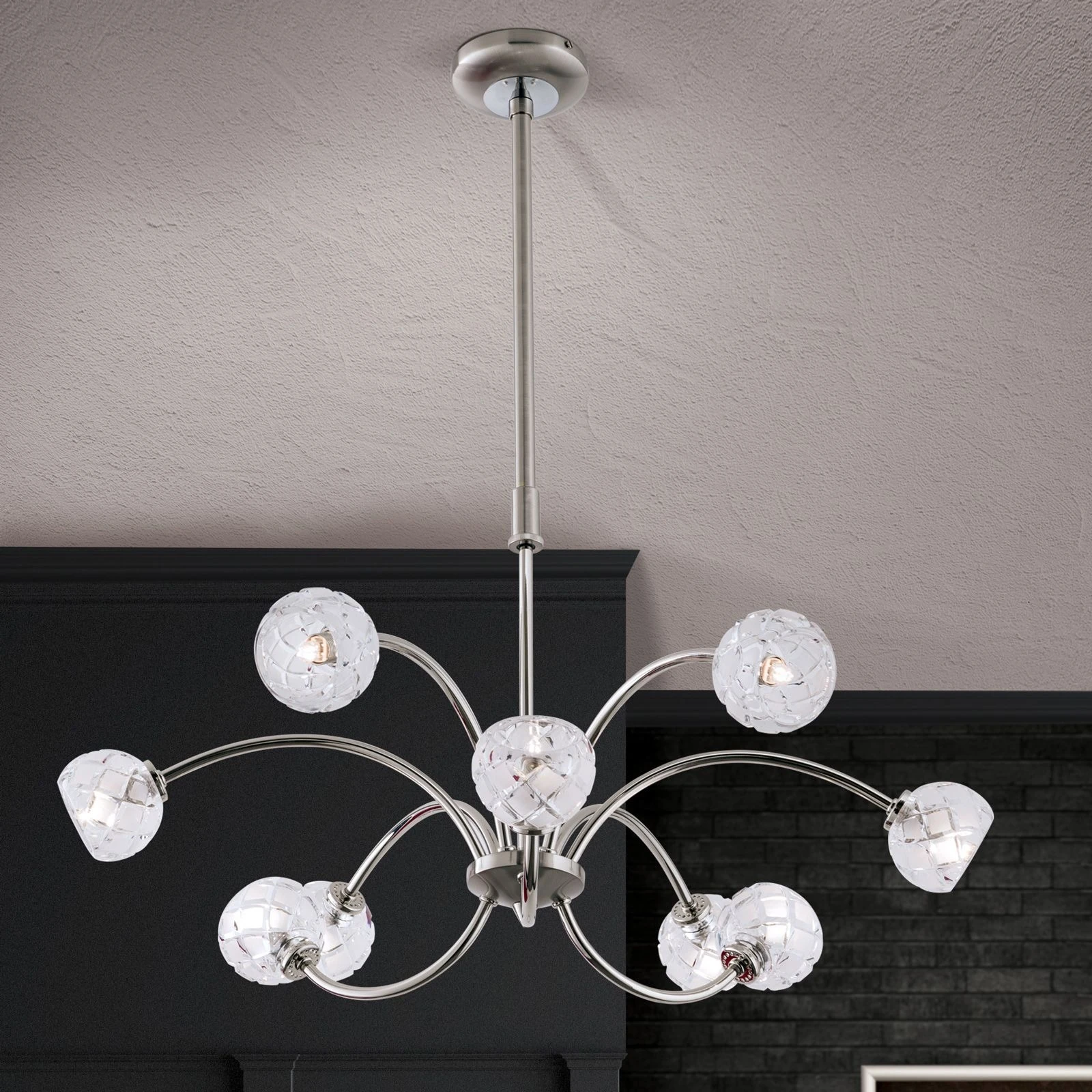 Luster MADERNO, 6+3 izvora svetla, saten hrom - 2