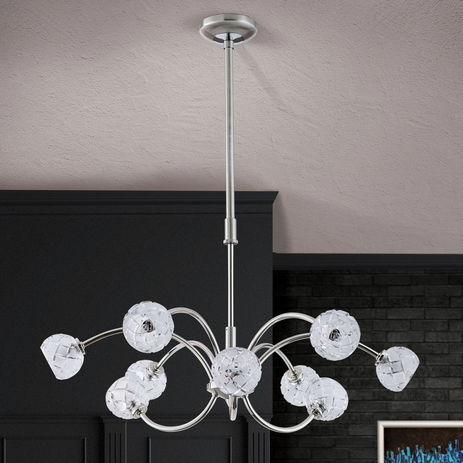 Luster MADERNO, 6+3 izvora svetla, saten hrom - 3