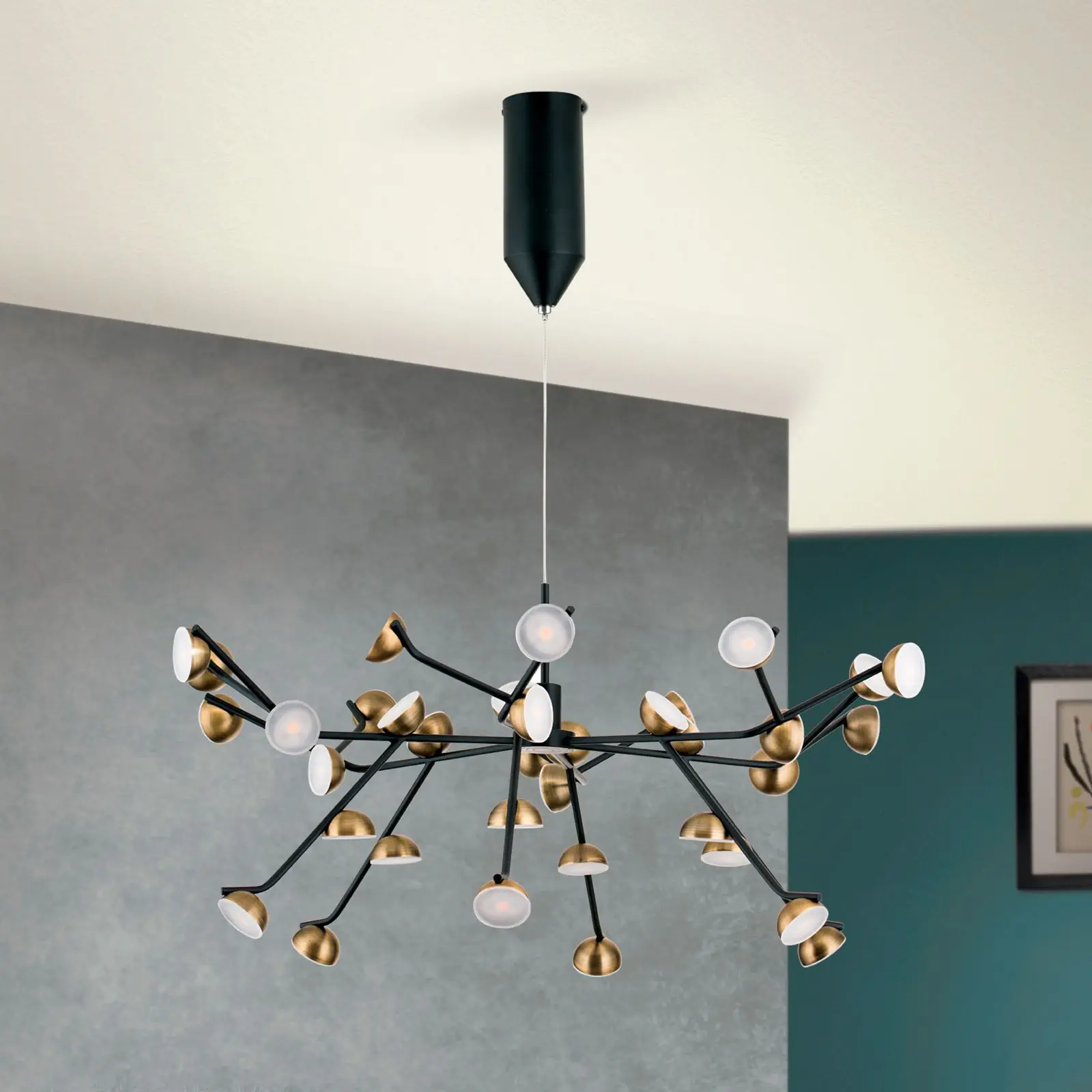 LED viseća lampa BLOSSOM, 36 izvora svetla, antik izgled - 3