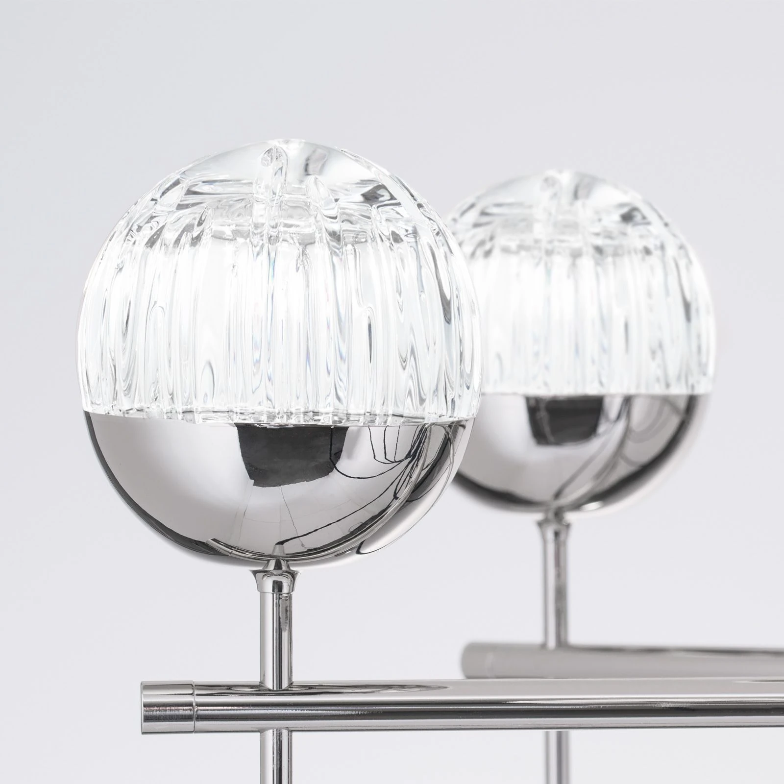 Luster BALL, 6 izvora svetla, sjajni nikl, providno kristalno staklo (ručno sečeno) - 5