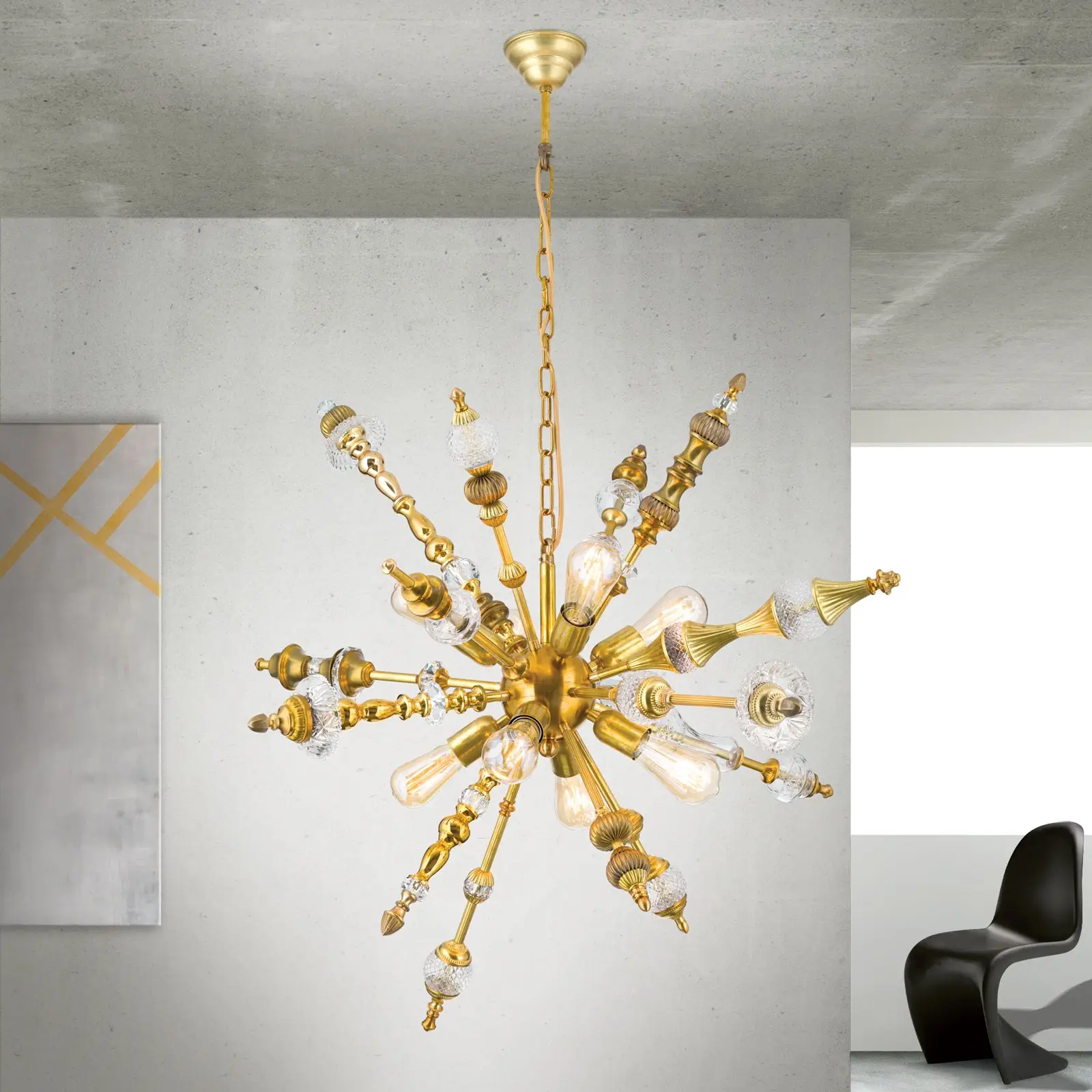 Luster BAROCOCO, 8 izvora svetla, mesing - 2