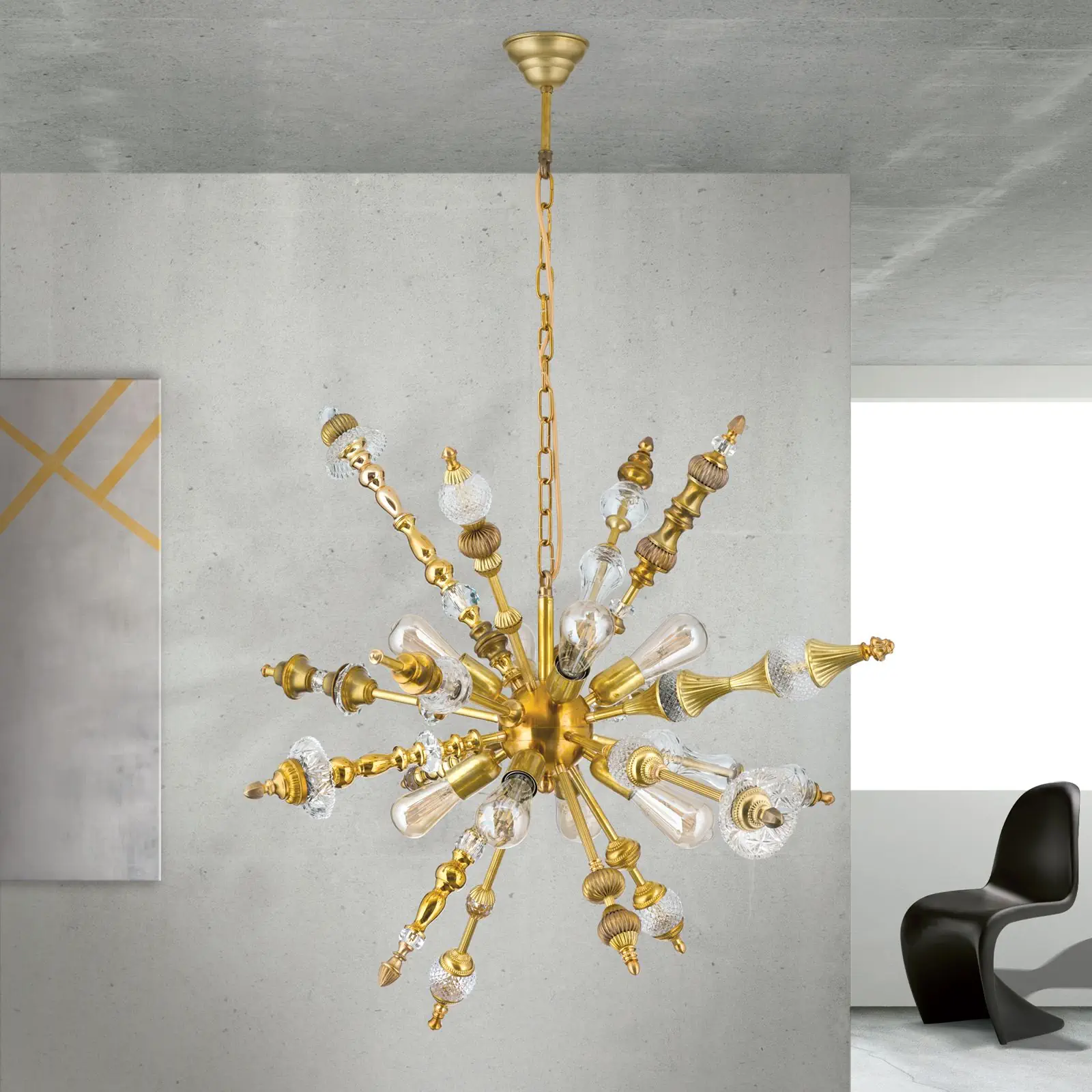 Luster BAROCOCO, 8 izvora svetla, mesing - 3