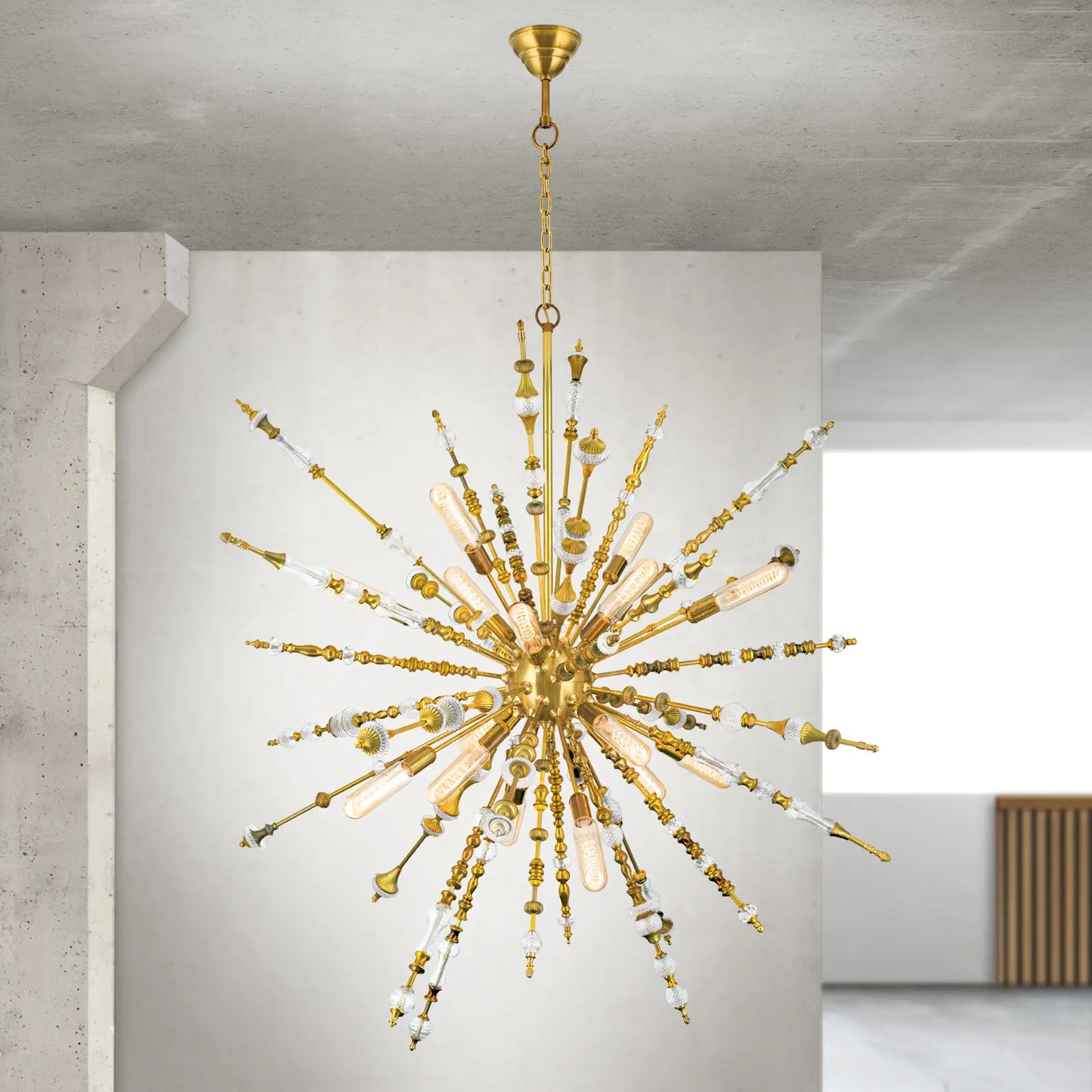 Luster BAROCOCO, 16 izvora svetla, mesing - 1