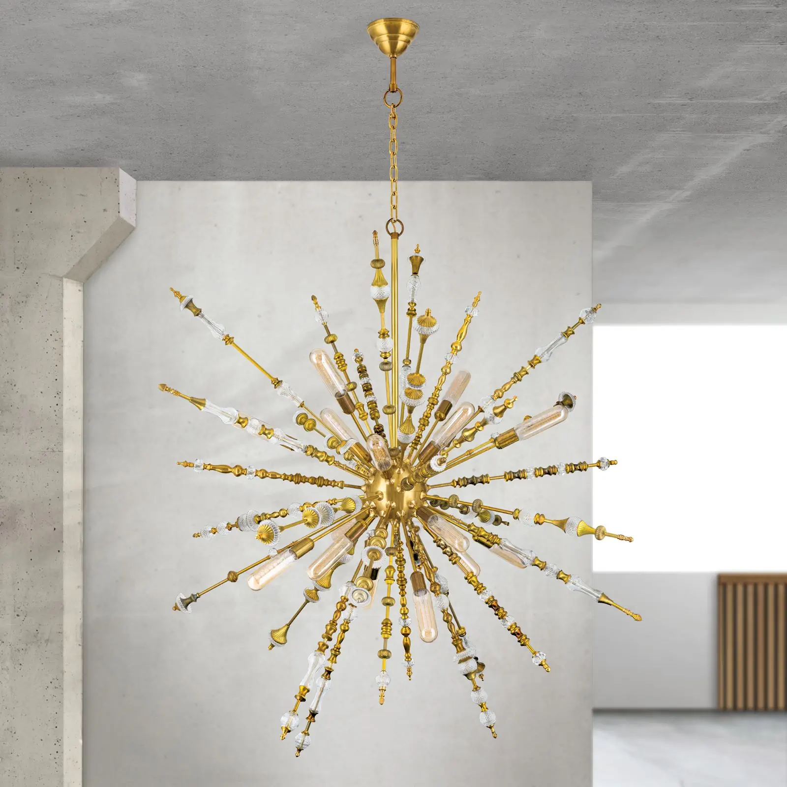 Luster BAROCOCO, 16 izvora svetla, mesing - 3