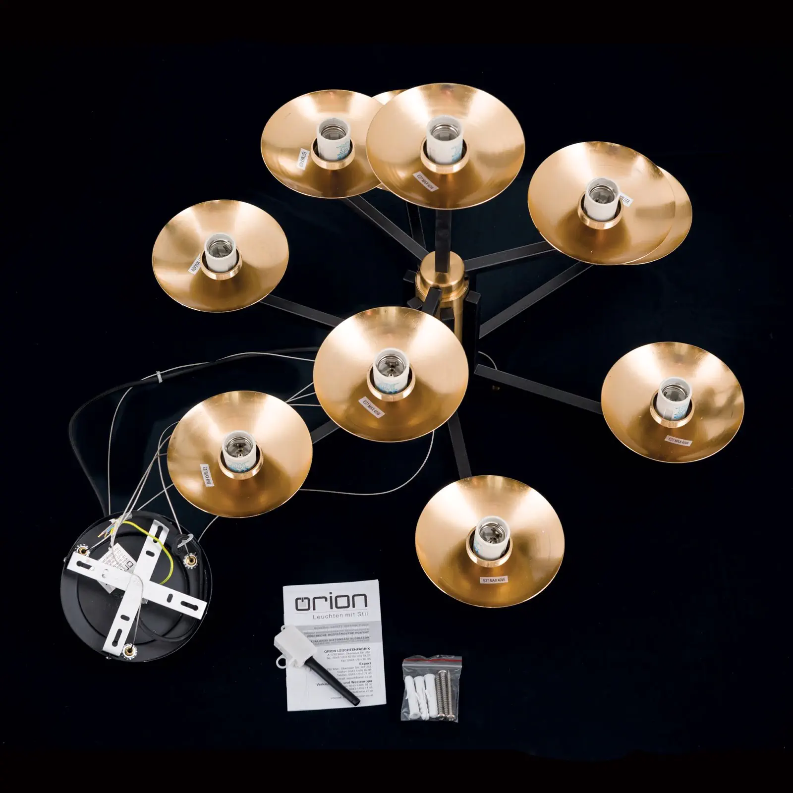 Luster JOSEPHINE, 10 izvora svetla, Ø 73,5 cm, crna - 8