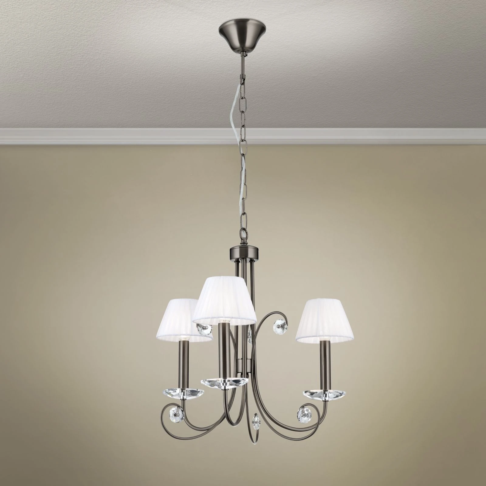 Kristalni luster ARIANE, 3 izvora svetla, tamni nikl - 2