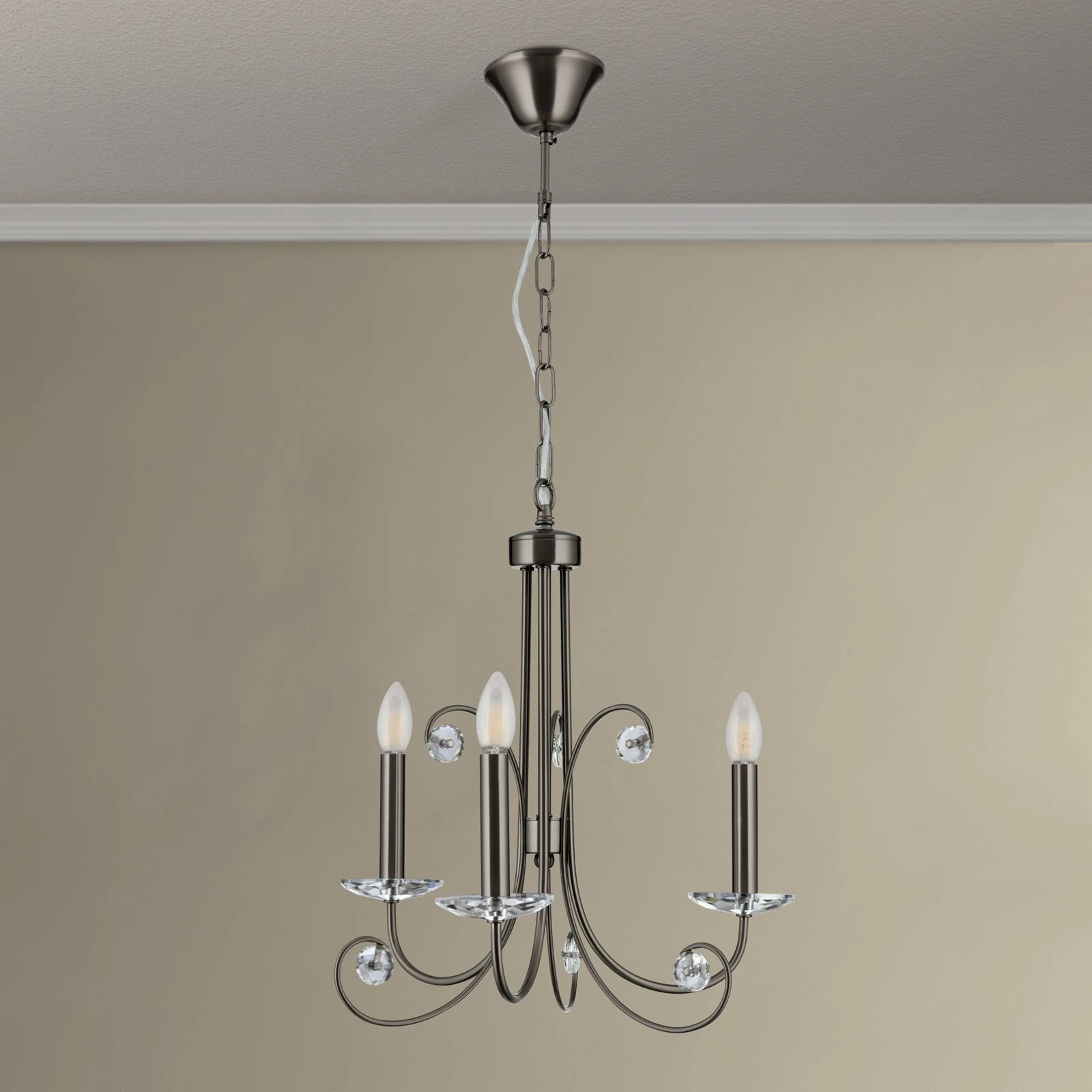 Kristalni luster ARIANE, 3 izvora svetla, tamni nikl - 5